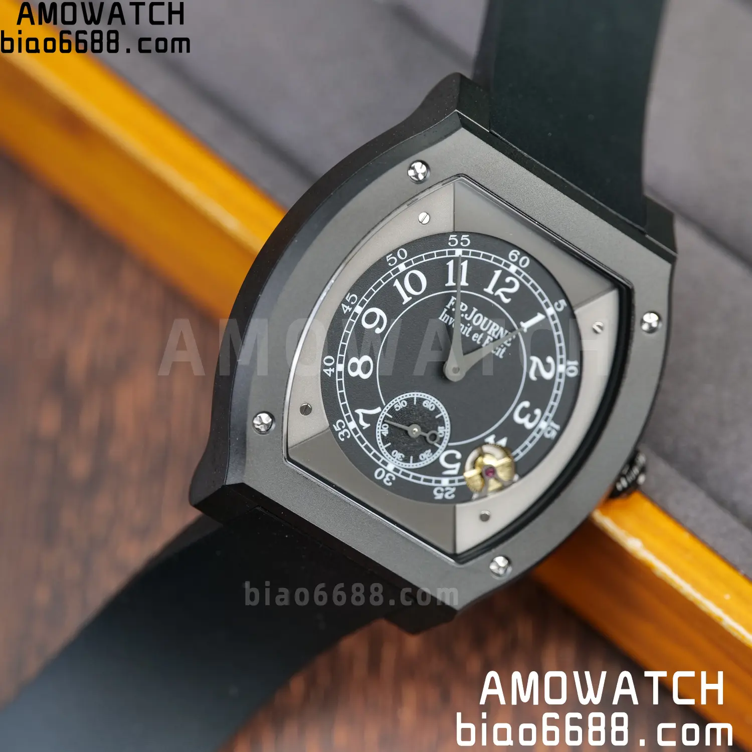F.P.Journe Elegante PVD FPJF Best Edition Black Dial on Black Rubber Strap Quartz 94 19d6b83a1c7db24 阿默表行AmoWatch