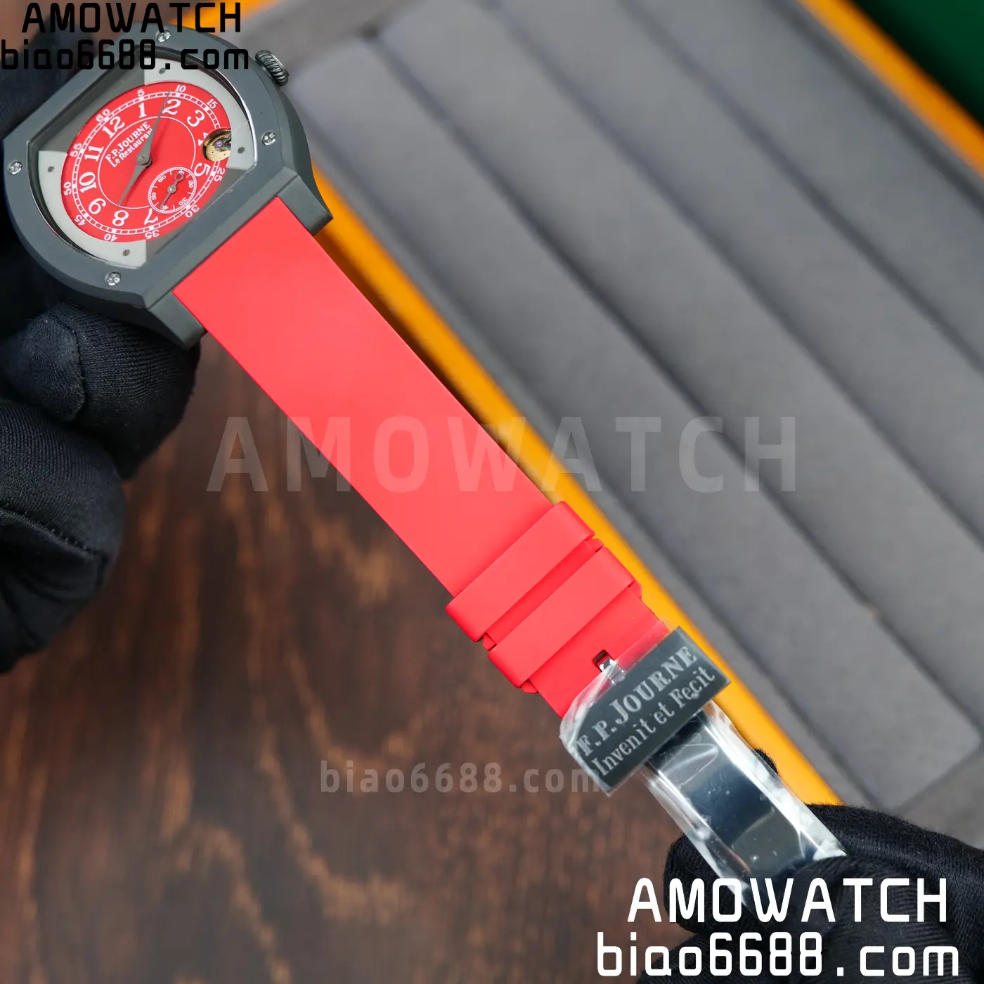 F.P.Journe Elegante PVD FPJF Best Edition Red Dial on Red Rubber Strap Quartz 66 1a8156e33c3567b 阿默表行AmoWatch