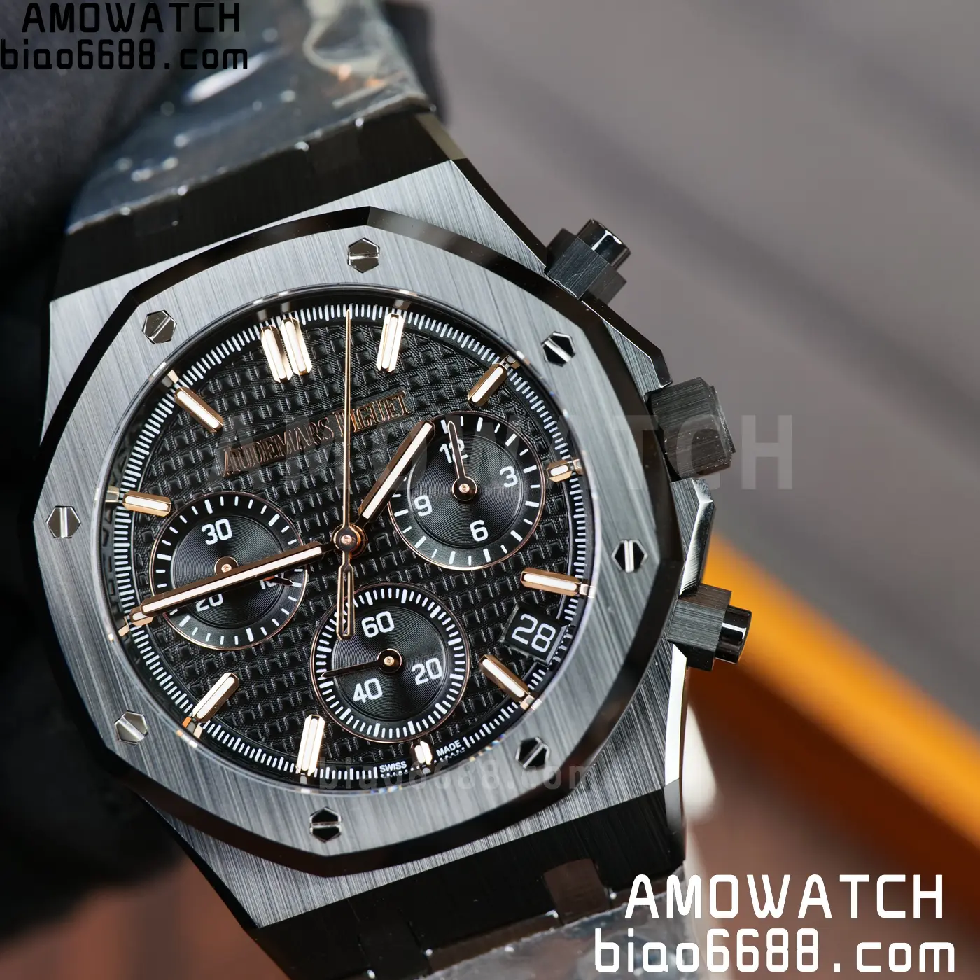 AP Royal Oak Chrono 26240 Black Ceramic ZF 1:1 Best Edition on Ceramic Bracelet SA4401 Super Clone V2 (Free Sprung) 79 1bb3ed0f098dda5 AMO Watch