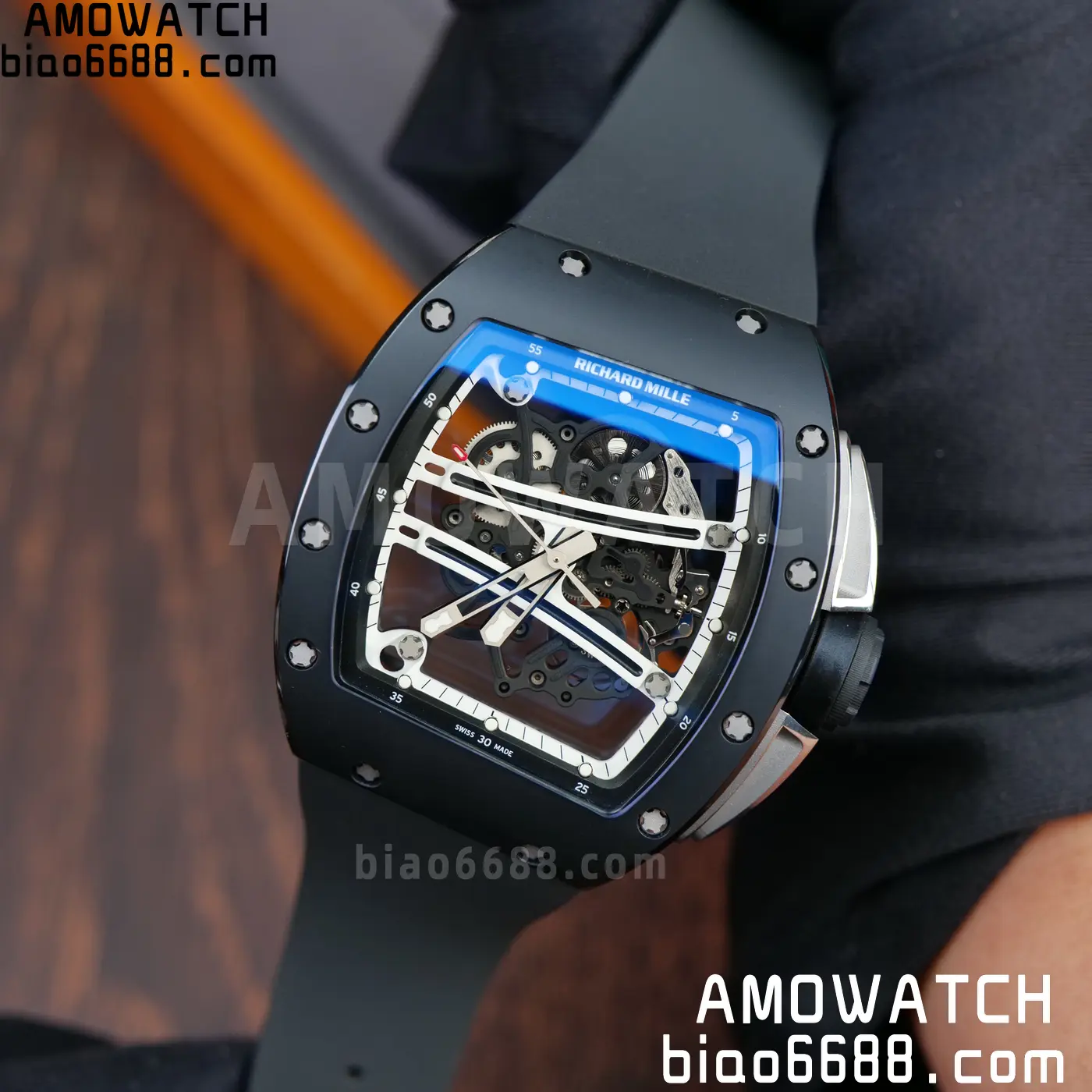 RICHARD MILLE RM61-01 RM6101 A9F 1:1 Best Edition Black Bezel Black Strap RMUL3 Free Sprung 117 1d6e1686b5ed9d8 AMO Watch