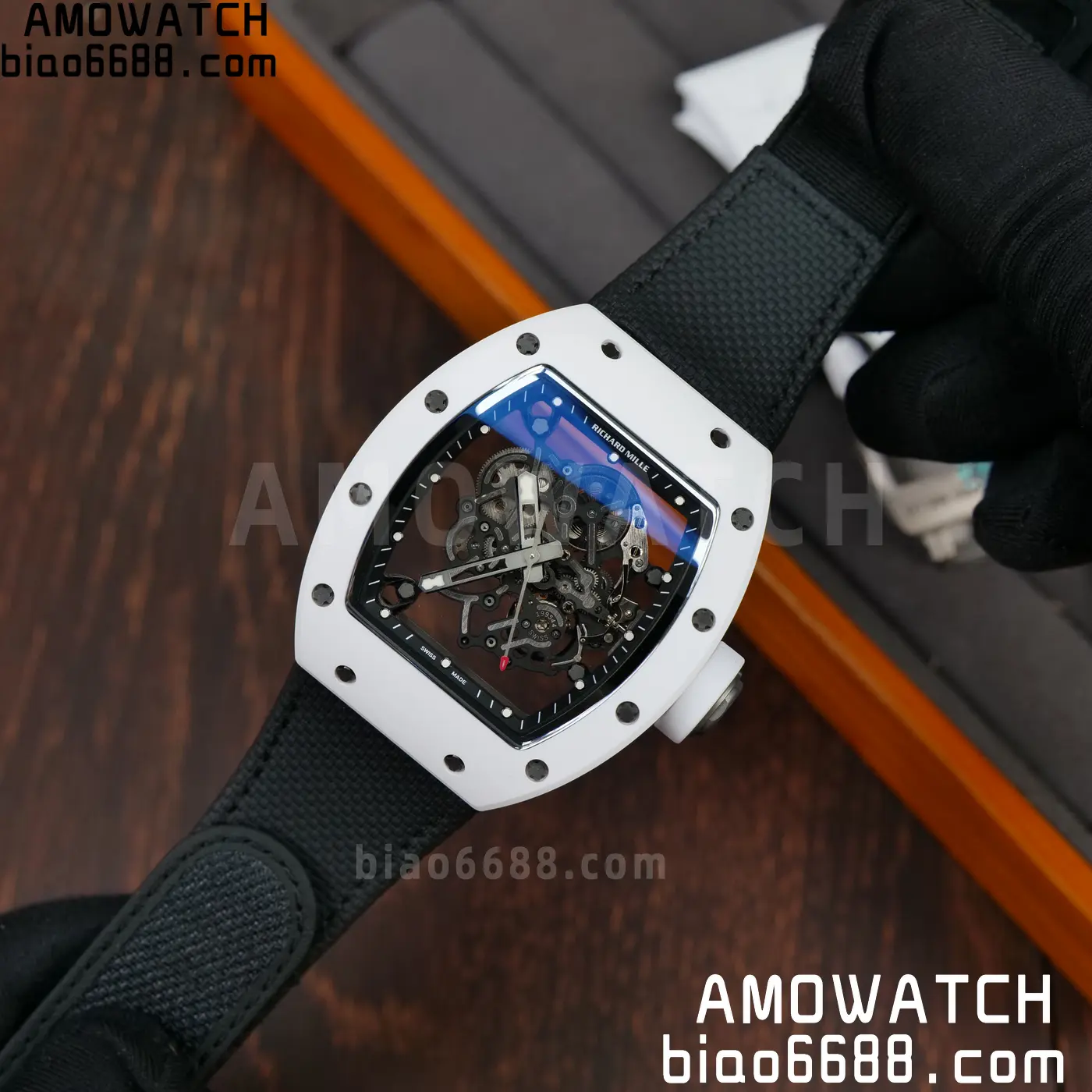 Richard Mille RM055 White Ceramic ZF 1:1 Best Edition on Black Nylon Strap RMUL2 Super Clone V3 61 20328e3fa77555e AMO Watch