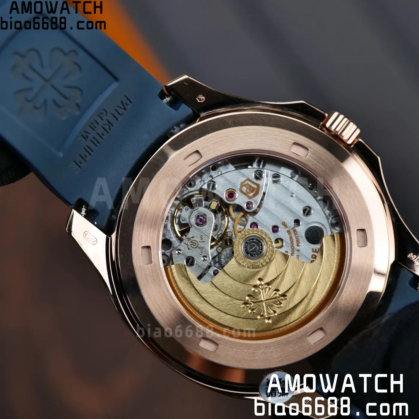 Patek Philippe Aquanaut 5261R RG PPM Factory 1:1 Best Edition Dial on Blue Rubber Strap V2 83 20c4dc672dff0ed AMO Watch