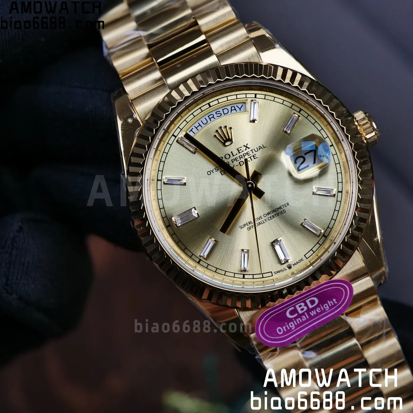 Rolex Day Date 40 YG CBDF 1:1 Best Edition YG Dial on President Bracelet VR3255 (210g) 76 21f7fc150f33f2f AMO Watch