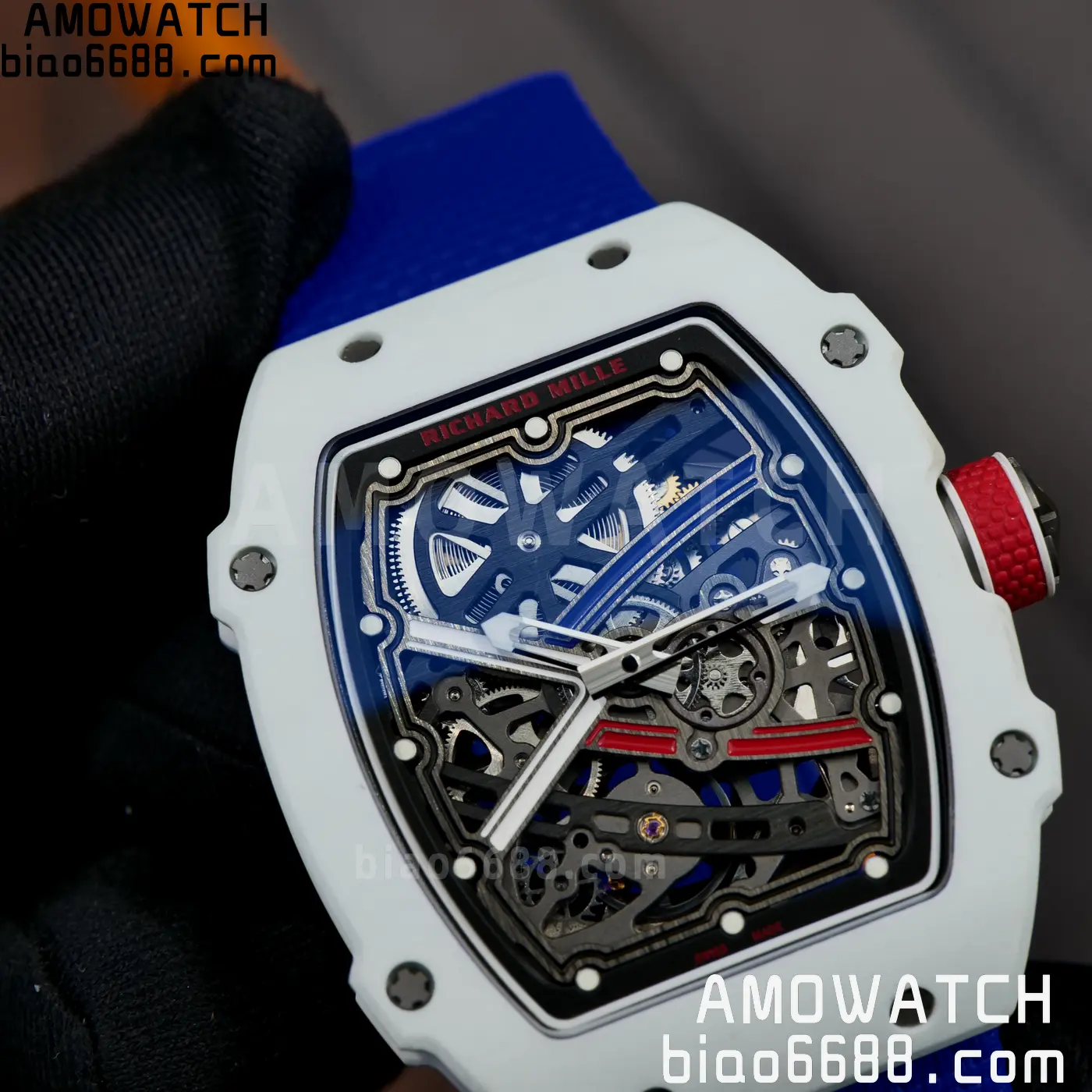 RICHARD MILLE RM67-02 White NTPT RICH Factory 1:1 France Blue/White/Red Skeleton Dial CRMA7 Super Clone 85 24a57ea86a67397 AMO Watch
