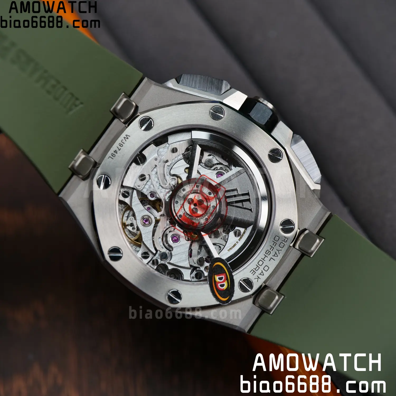 AP Royal Oak Offshore 26420 Titanium DDF 1:1 Best Edition Green/Black Dial on Green Rubber Strap DD4401 Super Clone 95 24bb51cefaee7c7 AMO Watch
