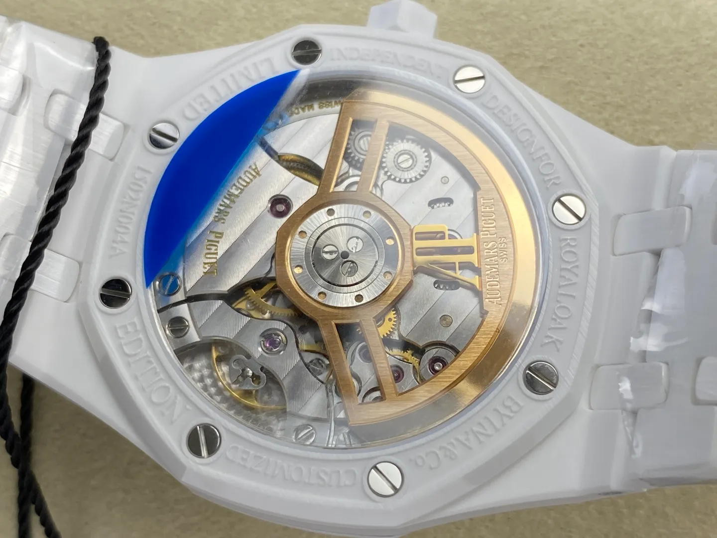 AP Royal Oak 41mm 15500 White Ceramic ZF 1:1 Best Edition White Dial on Ceramic Bracelet SA4302 Free Spring 34 269c55b1e639dad AMO Watch