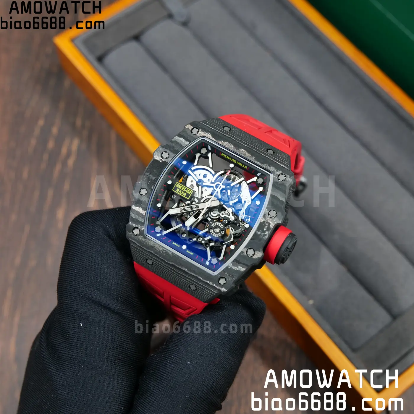 RICHARD MILLE RM035-02 NTPT UMI 1:1 Best Edition Skeleton Dial on Red Rubber Strap RMAL1 Super Clone Free Sprung 117 26a431266bd2fc9 AMO Watch