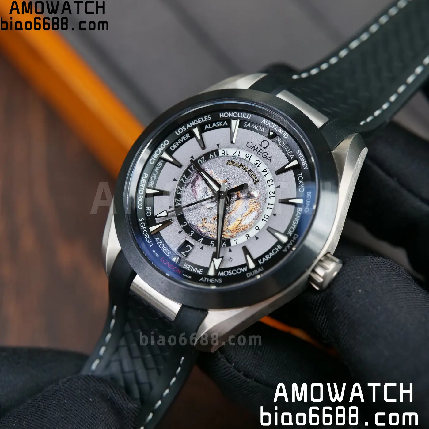 OMEGA Aqua Terra GMT Worldtimer 43mm Titanium VSF 1:1 Best Edition on SS Bracelet A8938 Super Clone 73 26b1d31bf386a9d AMO Watch