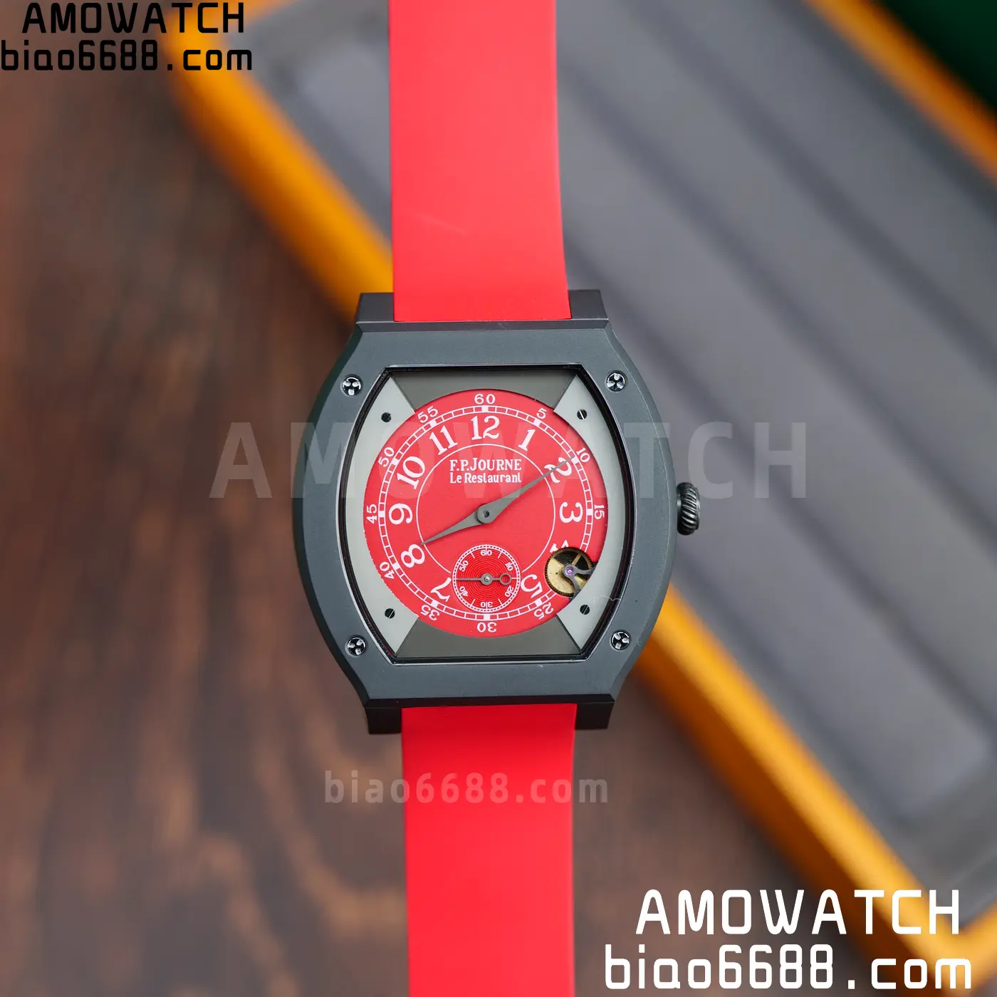 F.P.Journe Elegante PVD FPJF Best Edition Red Dial on Red Rubber Strap Quartz 67 2a652afb851b105 阿默表行AmoWatch