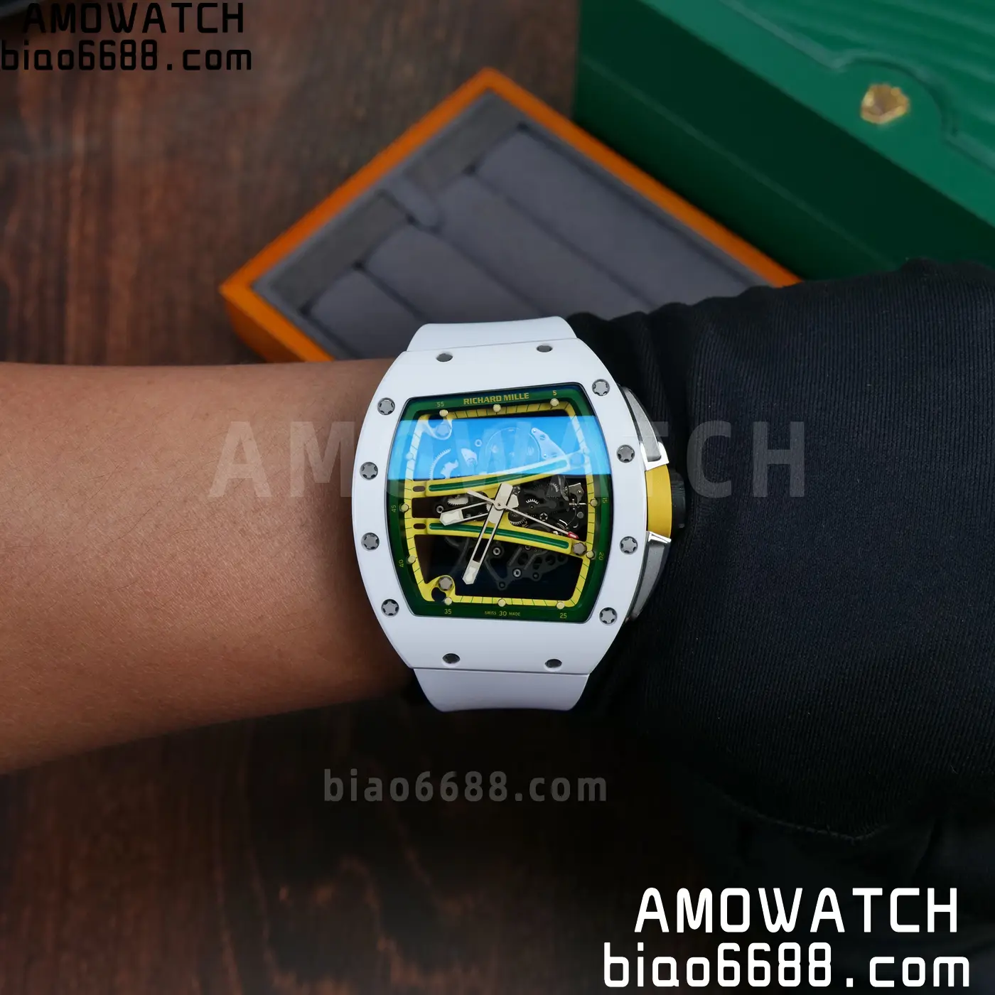 RICHARD MILLE RM61-01 RM6101 A9F 1:1 Best Edition White Bezel on White Rubber Strap RMUL3 Free Sprung 121 2b4e7bda74a9321 AMO Watch