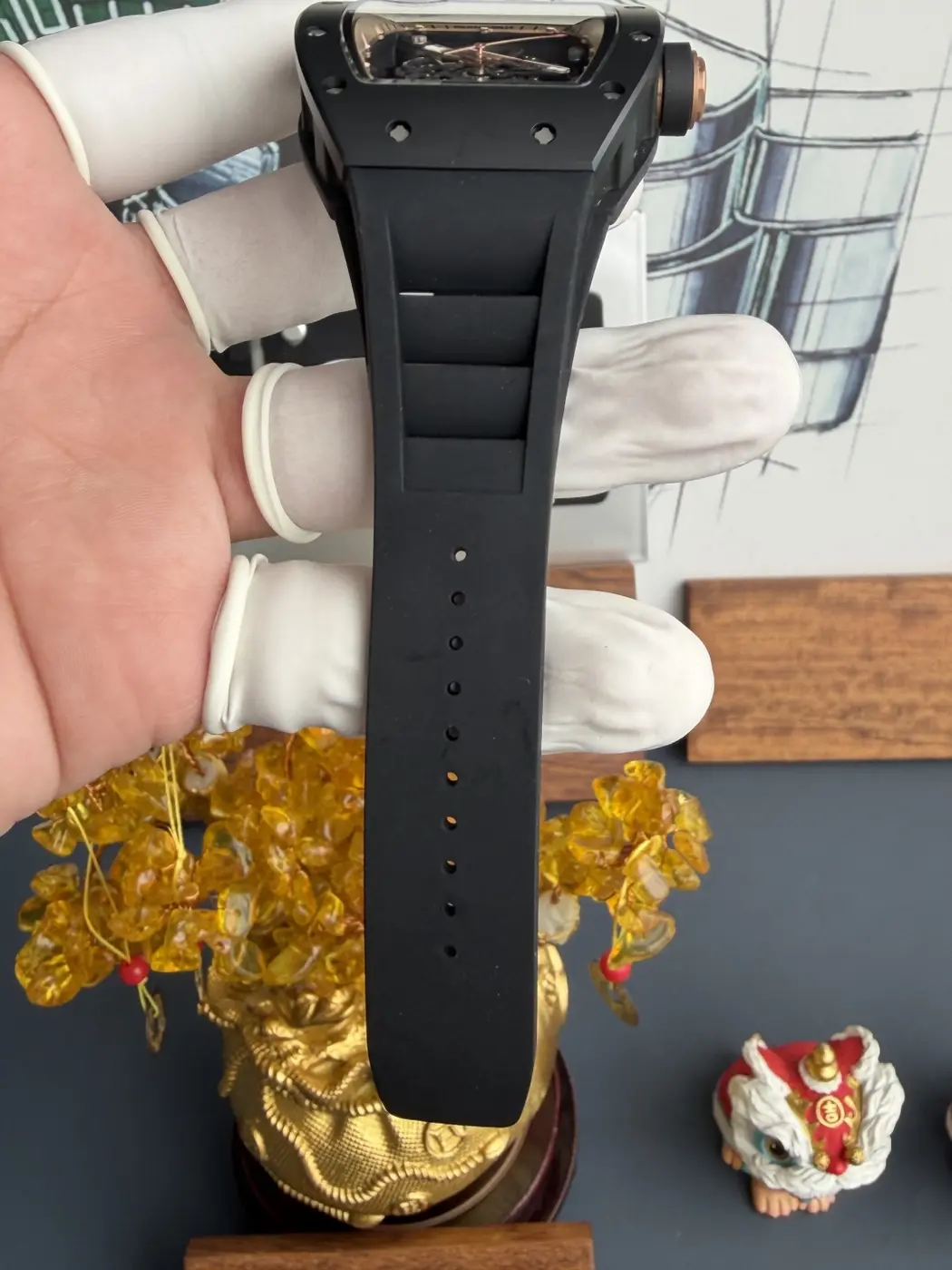 RICHARD MILLE RM055 Black Ceramic A9F 1:1 Best Edition RG Inner Bezel on Black Rubber Strap RMUL2 (Free Sprung) 27 2cfaa508a91e33c AMO Watch