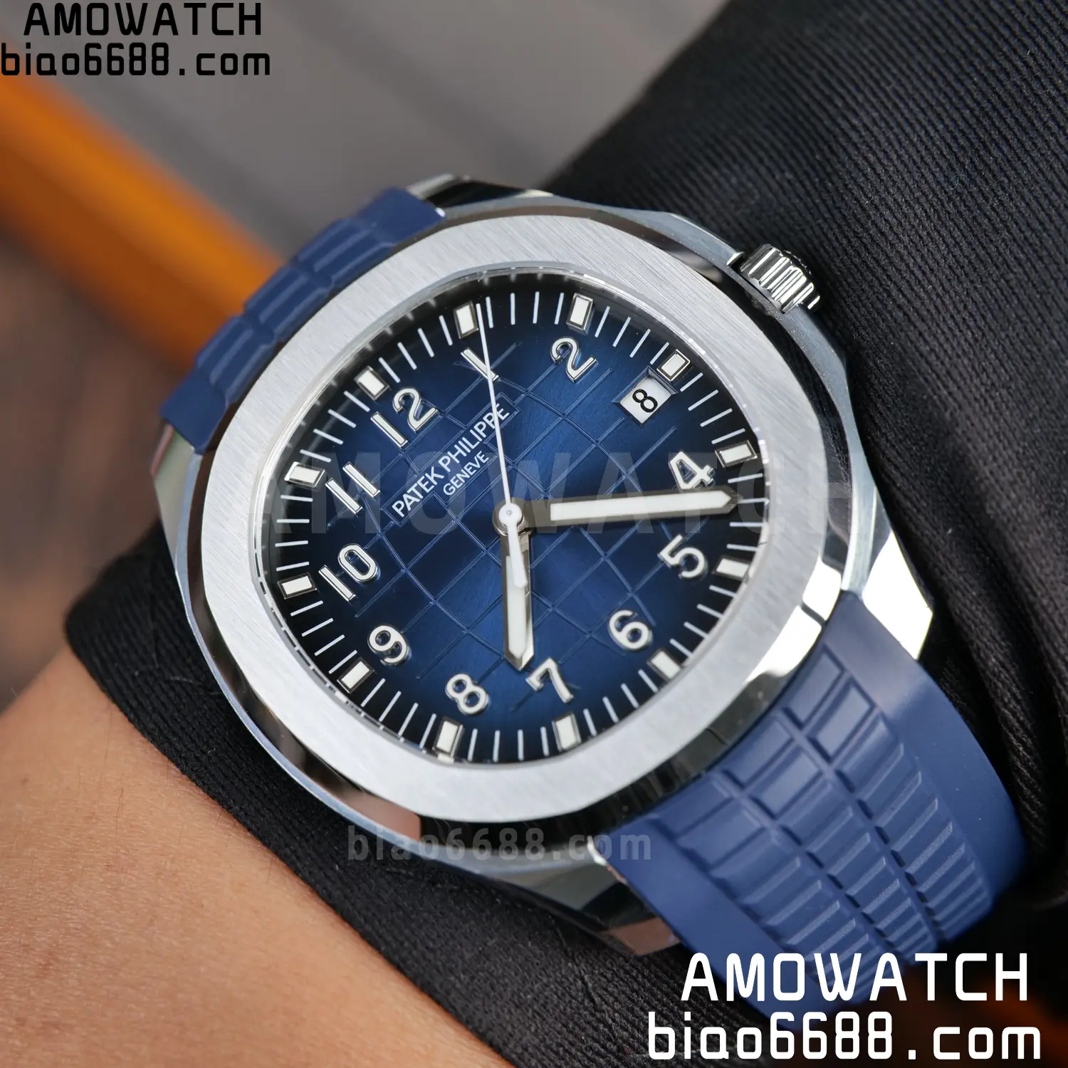 PP Aquanaut 5168G 42mm SS WSF 1:1 Best Edition Blue Dial On Blue Rubber Strap Super Clone DD330 Weighted 150g 97 2d2ddf6315d234c AMO Watch