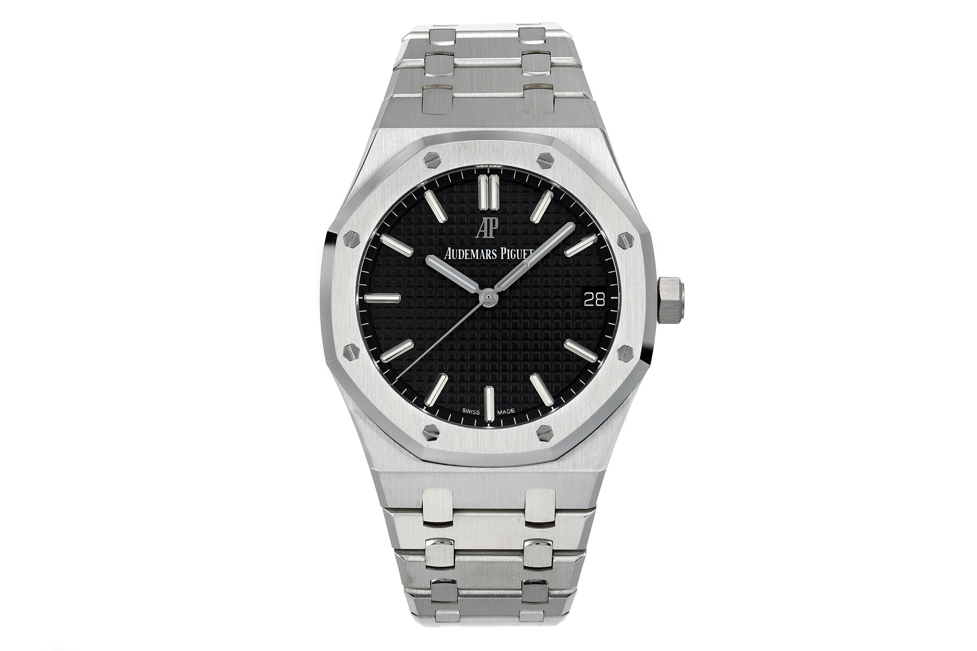 AP Royal Oak 41mm 15500 SS ZF 1:1 Best Edition Black Textured Dial on SS Bracelet SA4302 Super Clone V4 (Free Sprung) 19 2d81d0b4c1d9522 AMO Watch