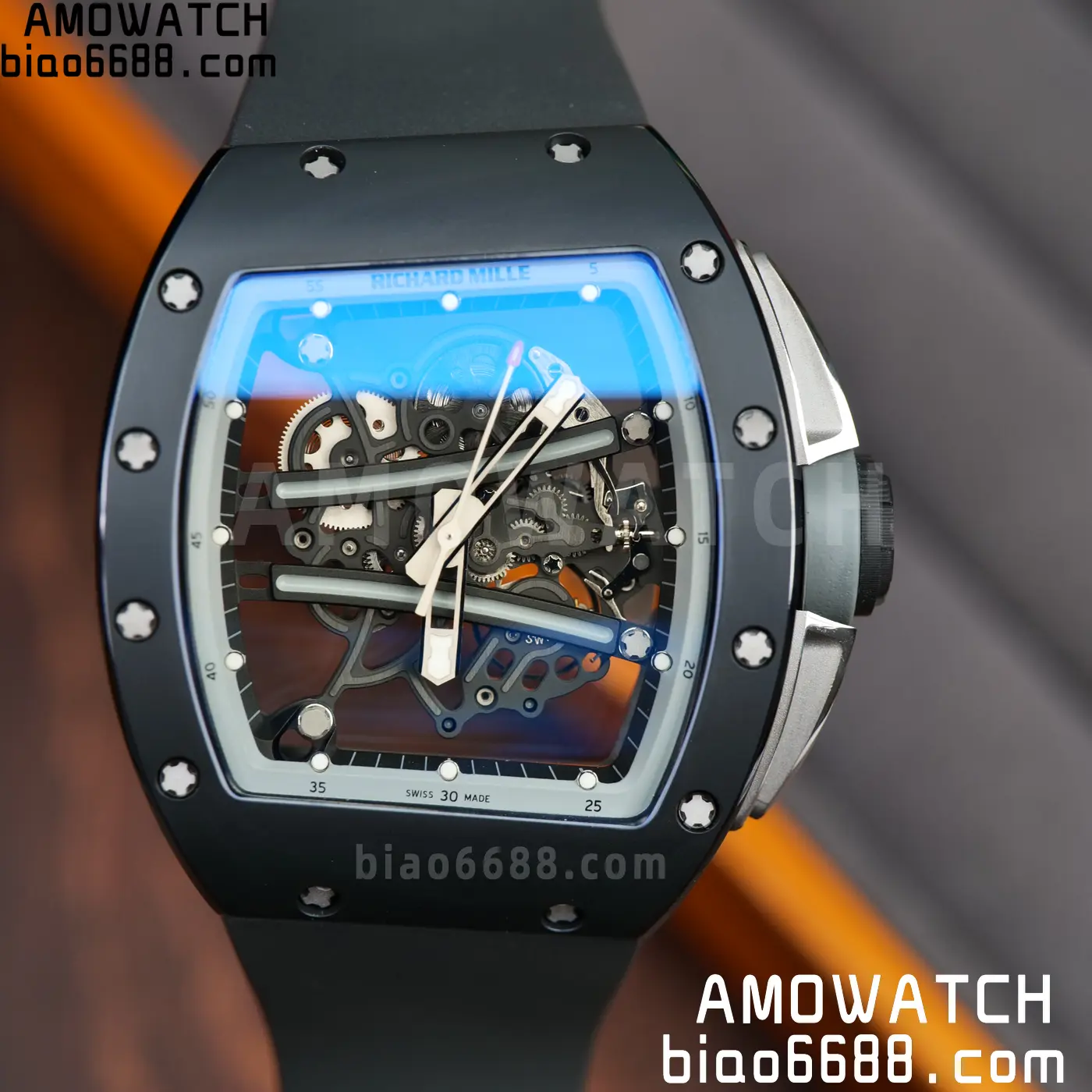 RICHARD MILLE RM61-01 RM6101 A9F 1:1 Best Edition Black Bezel on Black Rubber Strap RMUL3 Free Sprung 59 2f390eea297837e 阿默表行AmoWatch