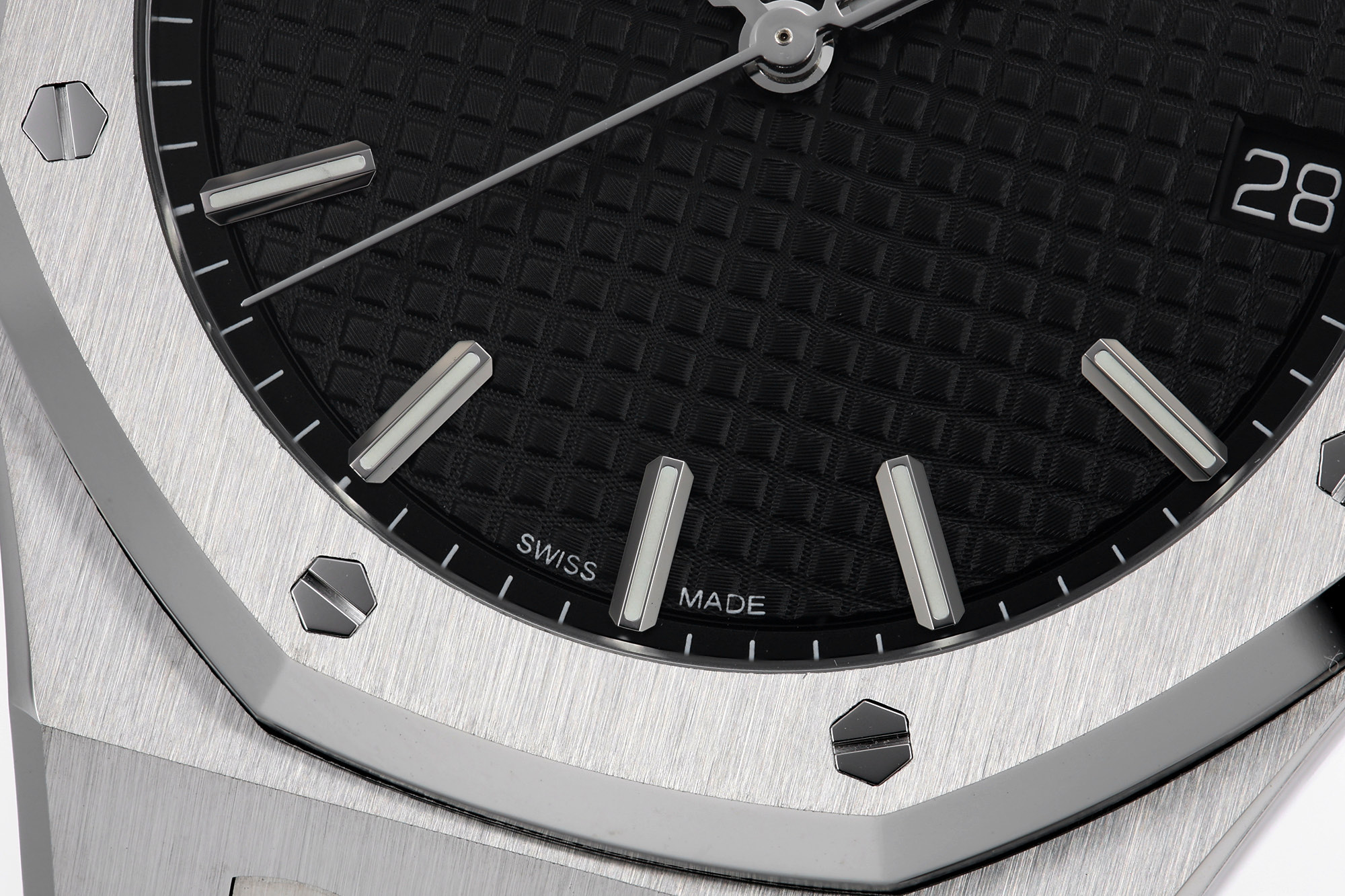 AP Royal Oak 41mm 15500 SS ZF 1:1 Best Edition Black Textured Dial on SS Bracelet SA4302 Super Clone V4 (Free Sprung) 23 2f64dad7faad7f8 AMO Watch
