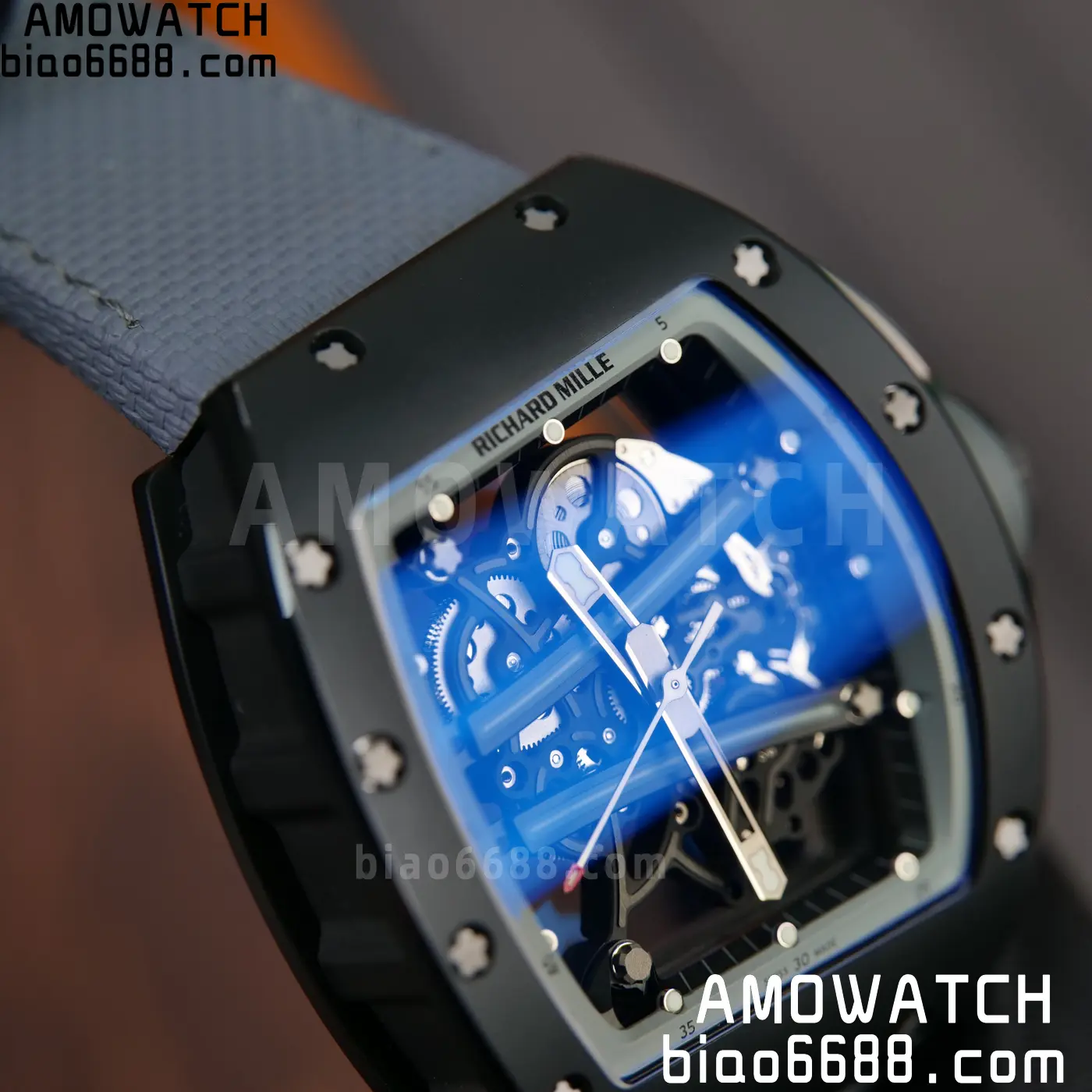 RICHARD MILLE RM61-01 RM6101 A9F 1:1 Best Edition Black Bezel on Gray Nylon Strap RMUL3 Free Sprung 86 2fd0928c78cece3 AMO Watch