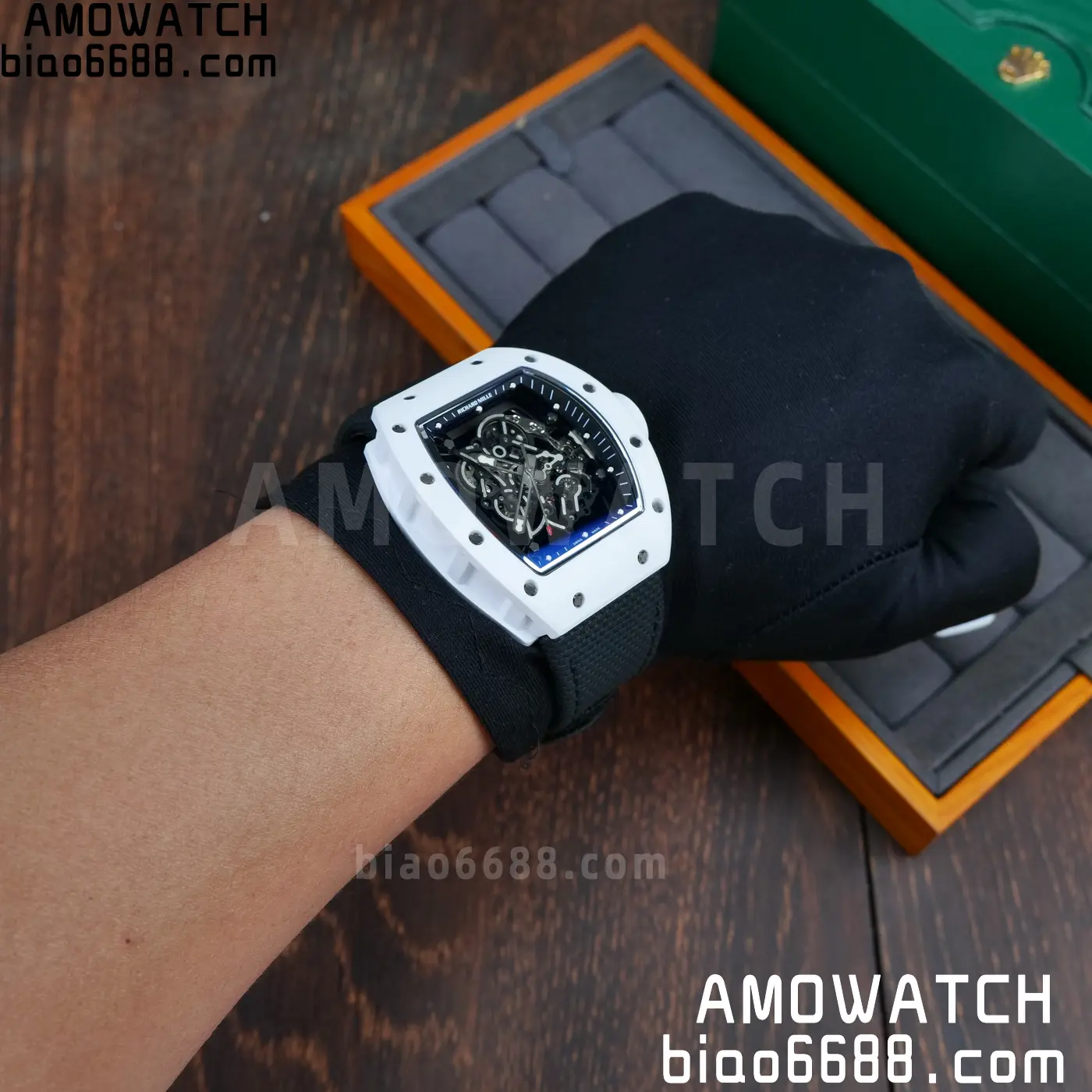 Richard Mille RM055 White Ceramic ZF 1:1 Best Edition on Black Nylon Strap RMUL2 Super Clone V3 82 305a22976d6ce69 AMO Watch