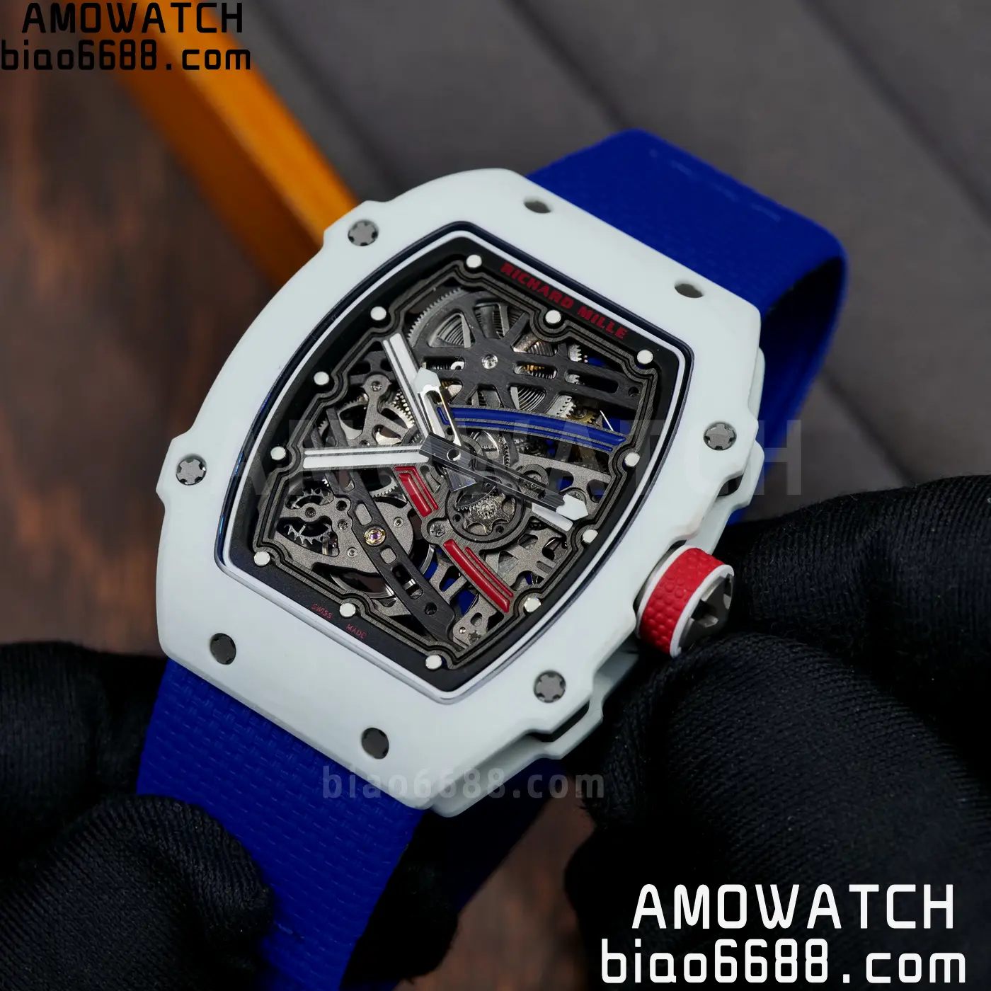 RICHARD MILLE RM67-02 White NTPT RICH Factory 1:1 France Blue/White/Red Skeleton Dial CRMA7 Super Clone 81 31f04858370a055 AMO Watch