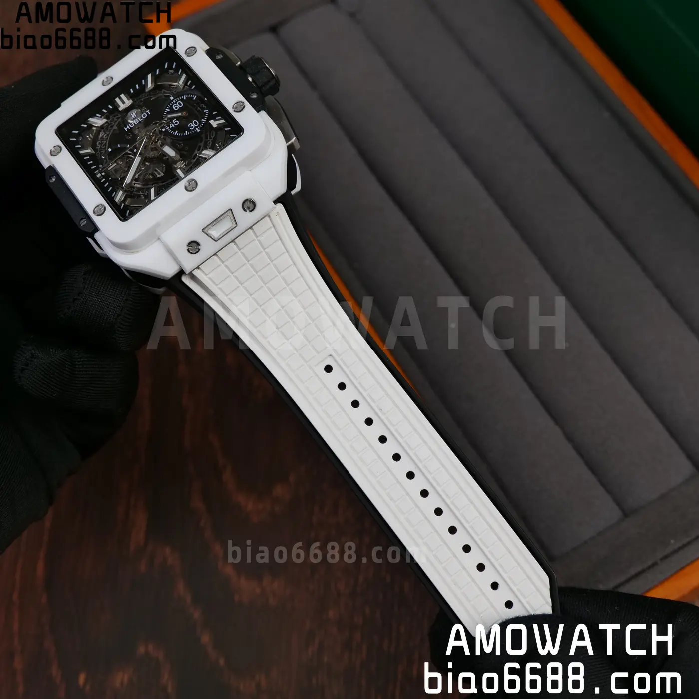 Hublot Square Bang Unico White Ceramic BBF 1:1 Best Edition on Rubber Strap A1280 58 33d618efdebc5b8 AMO Watch