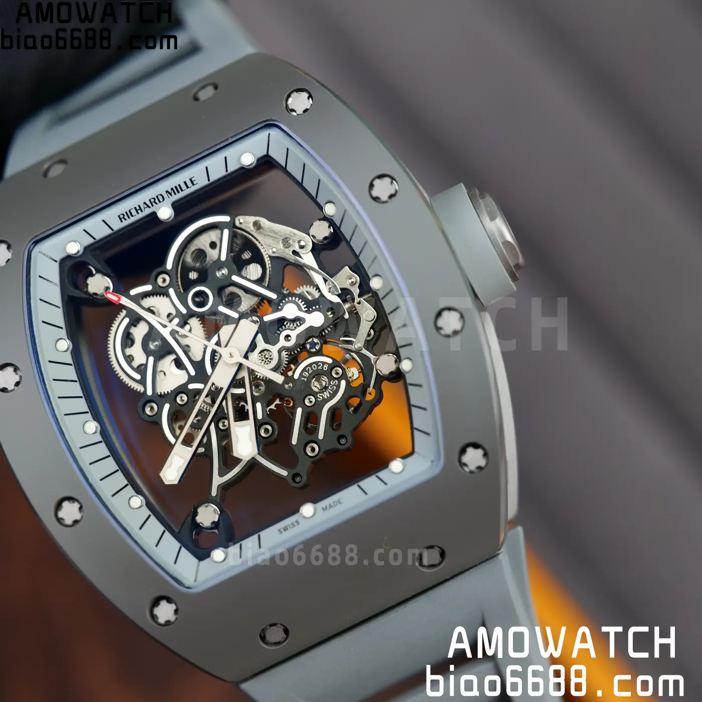 RICHARD MILLE RM055 Gray Ceramic A9F 1:1 Best Edition Gray Inner Bezel on Gray Rubber Strap RMUL2 (Free Sprung) 82 340594c03b5f452 AMO Watch
