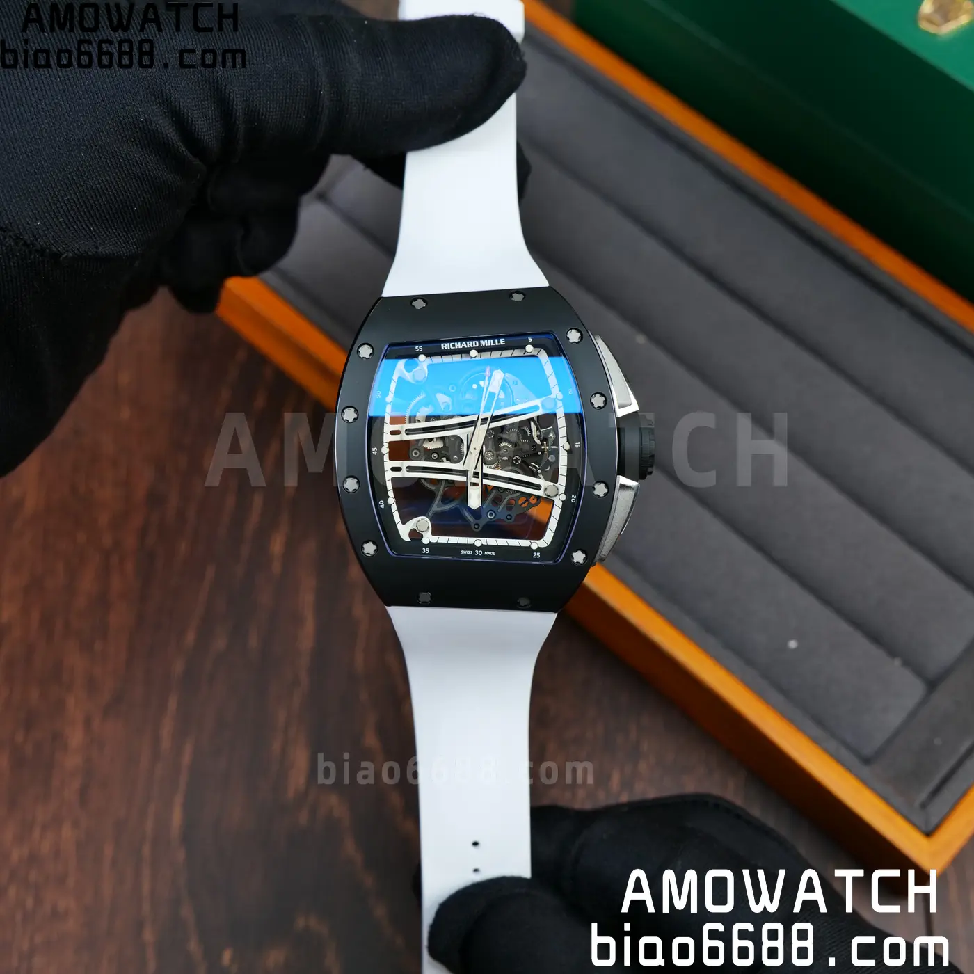 RICHARD MILLE RM61-01 RM6101 A9F 1:1 Best Edition Black Bezel on White Rubber Strap RMUL3 Free Sprung 81 3414e360701ebc1 AMO Watch