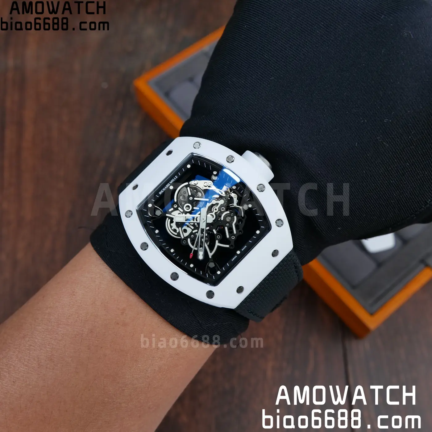 Richard Mille RM055 White Ceramic ZF 1:1 Best Edition on Black Nylon Strap RMUL2 Super Clone V3 84 34571438c73f116 AMO Watch