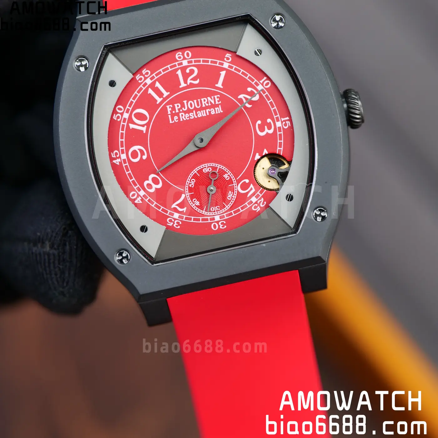 F.P.Journe Elegante PVD FPJF Best Edition Red Dial on Red Rubber Strap Quartz 75 36c36f83e18b1c4 阿默表行AmoWatch