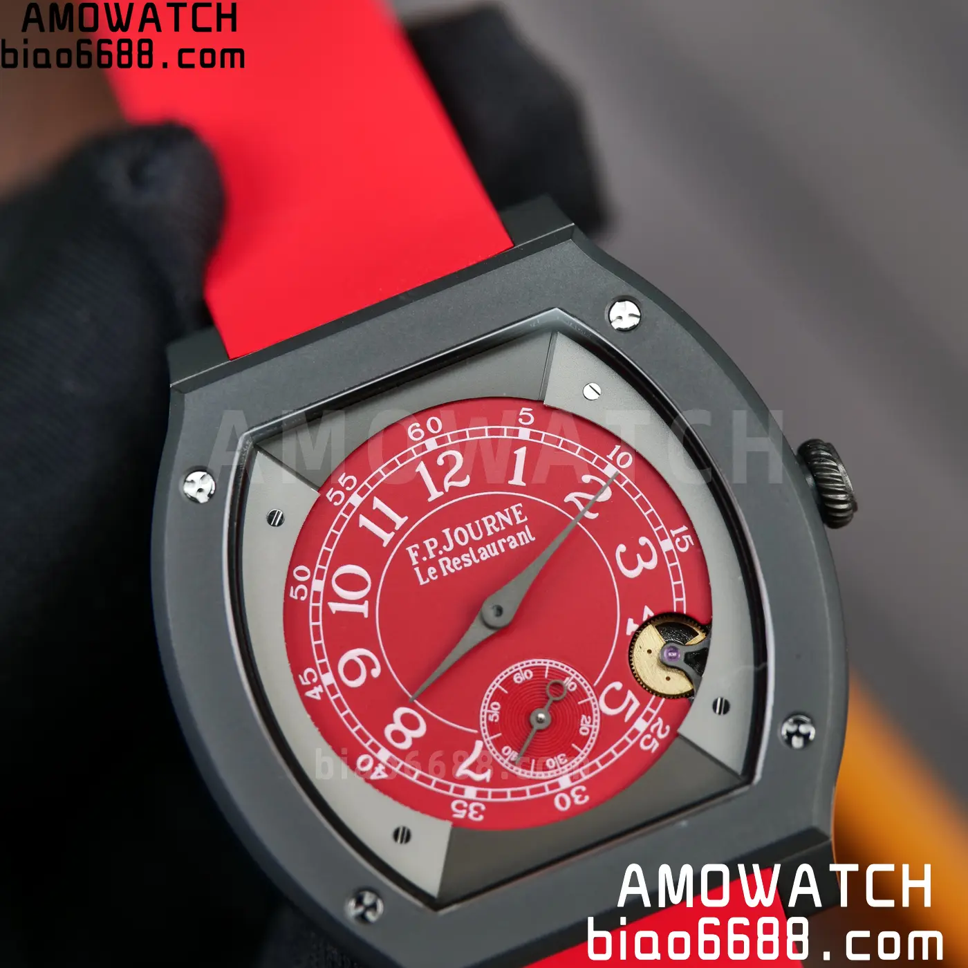 F.P.Journe Elegante PVD FPJF Best Edition Red Dial on Red Rubber Strap Quartz 76 36edb3c51e643d0 阿默表行AmoWatch
