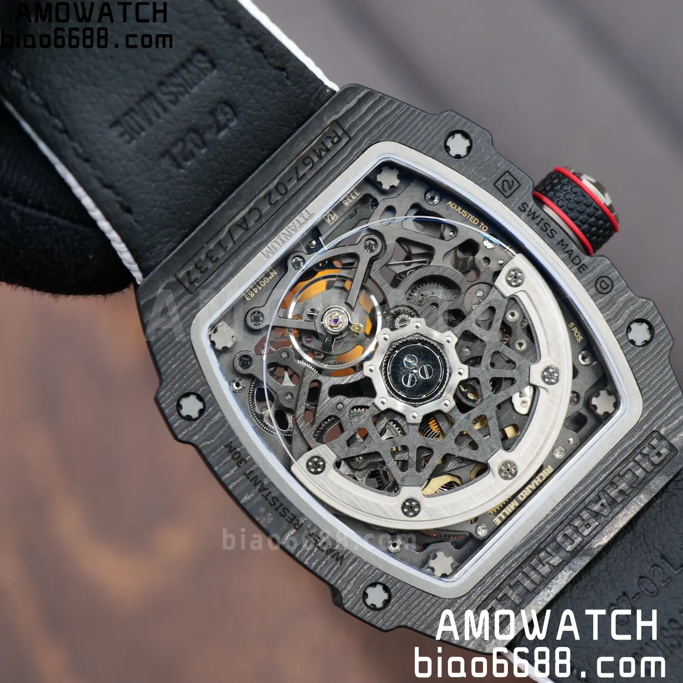 RICHARD MILLE 1:1 RM67-02 Black NTPT RICH Factory 1:1 Italy Green/Red/White Skeleton Dial White Nylon Strap CRMA7 Super Clone 112 37d50540e320513 AMO Watch