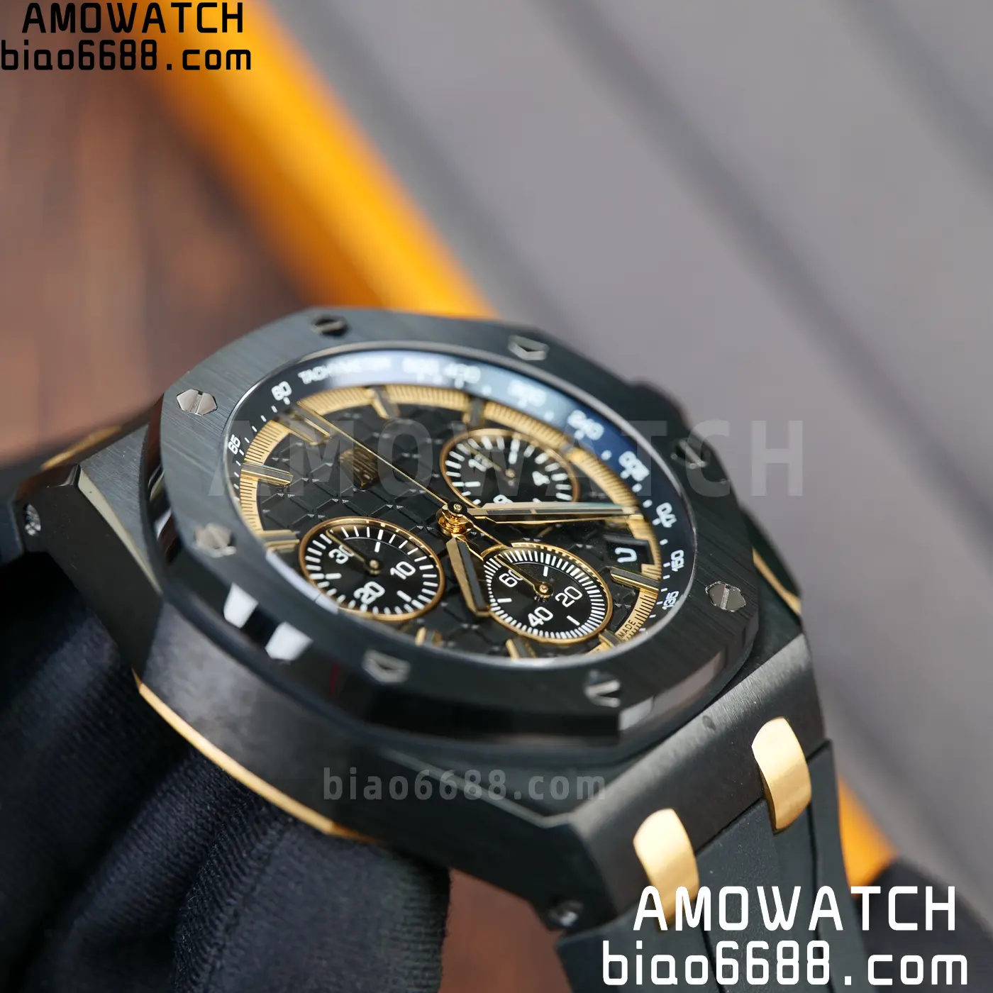AP Royal Oak Offshore 26420 Black Ceramic DDF 1:1 Best Edition Black/YG Dial on Black Rubber Strap DD4401 Super Clone 85 3984d543e8eba81 AMO Watch