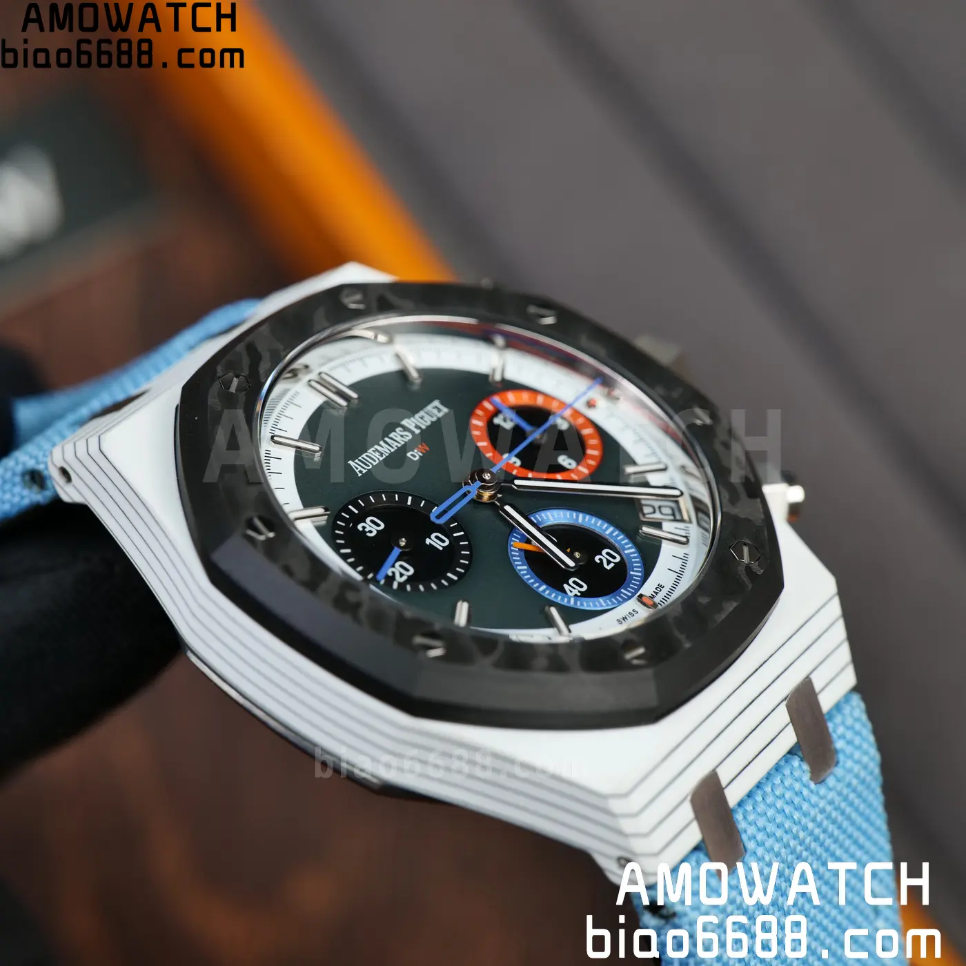 AP Royal Oak Chrono DIW 26240 41mm Quartz Fiber/NY Green Dial APF SH4401 85 3a9347679215e36 AMO Watch