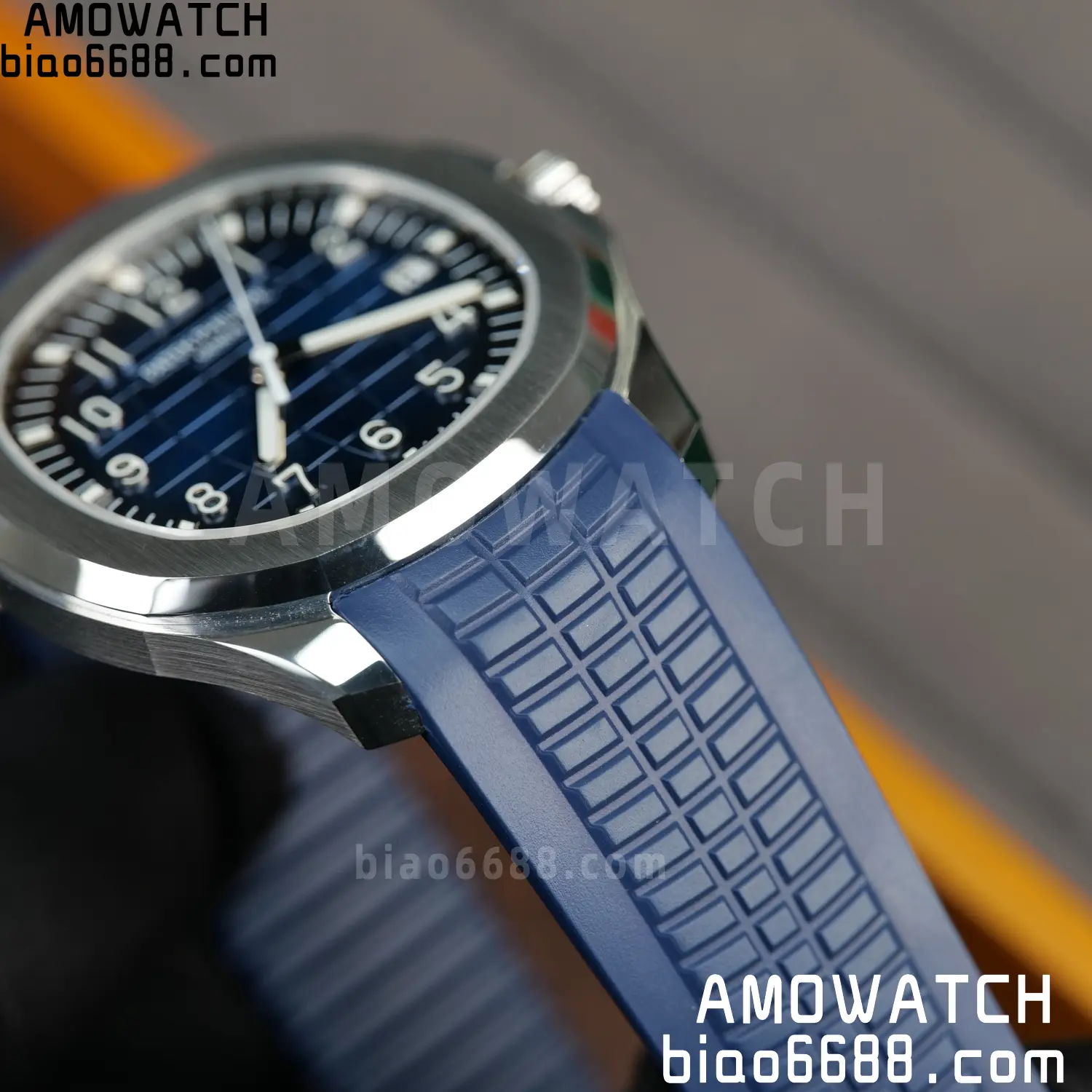 PP Aquanaut 5168G 42mm SS WSF 1:1 Best Edition Blue Dial On Blue Rubber Strap Super Clone DD330 Weighted 150g 76 3bfa5a30345f6a0 AMO Watch