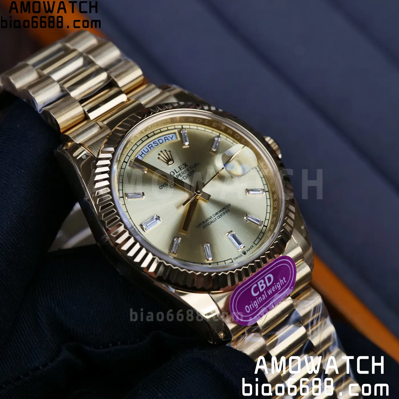 Rolex Day Date 40 YG CBDF 1:1 Best Edition YG Dial on President Bracelet VR3255 (210g) 72 3f2bfcc95780414 AMO Watch