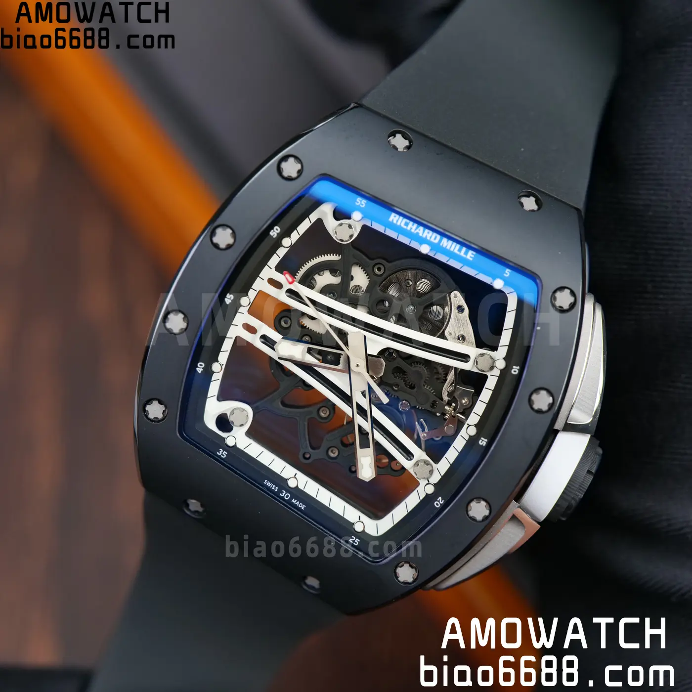 RICHARD MILLE RM61-01 RM6101 A9F 1:1 Best Edition Black Bezel White Strap RMUL3 Free Sprung 104 3fa5c0fed8f77c5 阿默表行AmoWatch