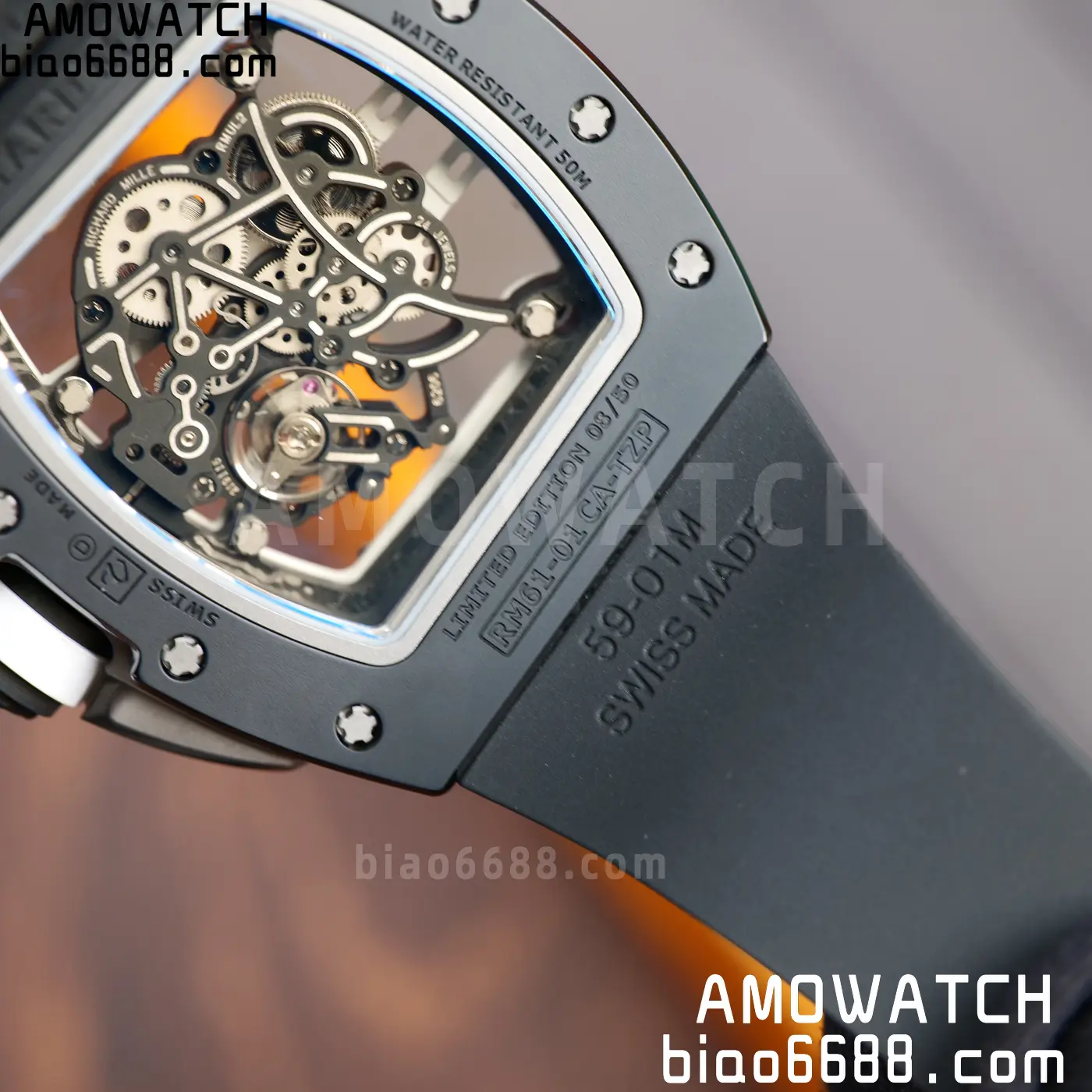 RICHARD MILLE RM61-01 RM6101 A9F 1:1 Best Edition Black Bezel White Strap RMUL3 Free Sprung 112 406719d658f6471 阿默表行AmoWatch
