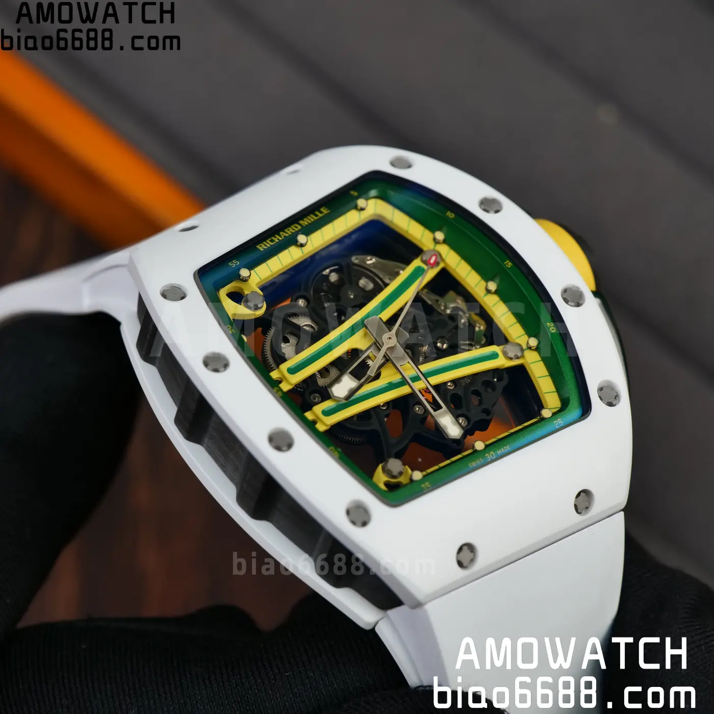RICHARD MILLE RM61-01 RM6101 A9F 1:1 Best Edition White Bezel on White Rubber Strap RMUL3 Free Sprung 97 4541549888b4a29 AMO Watch