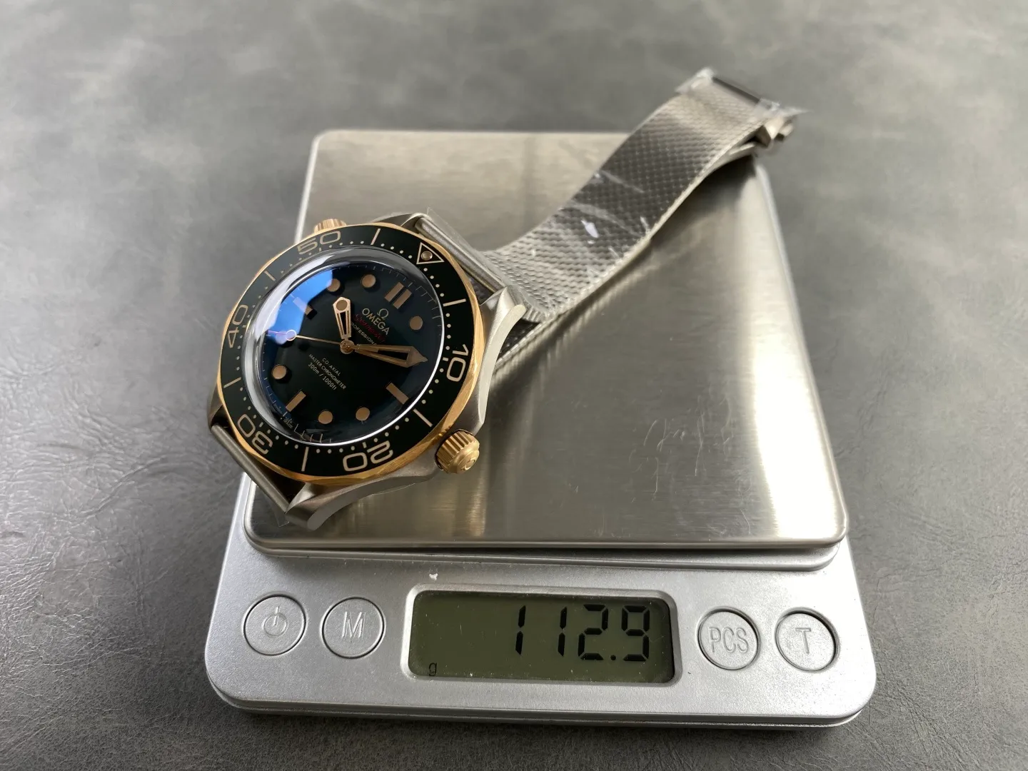 OMEGA Seamaster 300M Diver Titanium/Bronze ORF 1:1 Best Edition Green Dial on Titanium Mesh Bracelet(Free Spring) 29 4702672daec4b1f AMO Watch