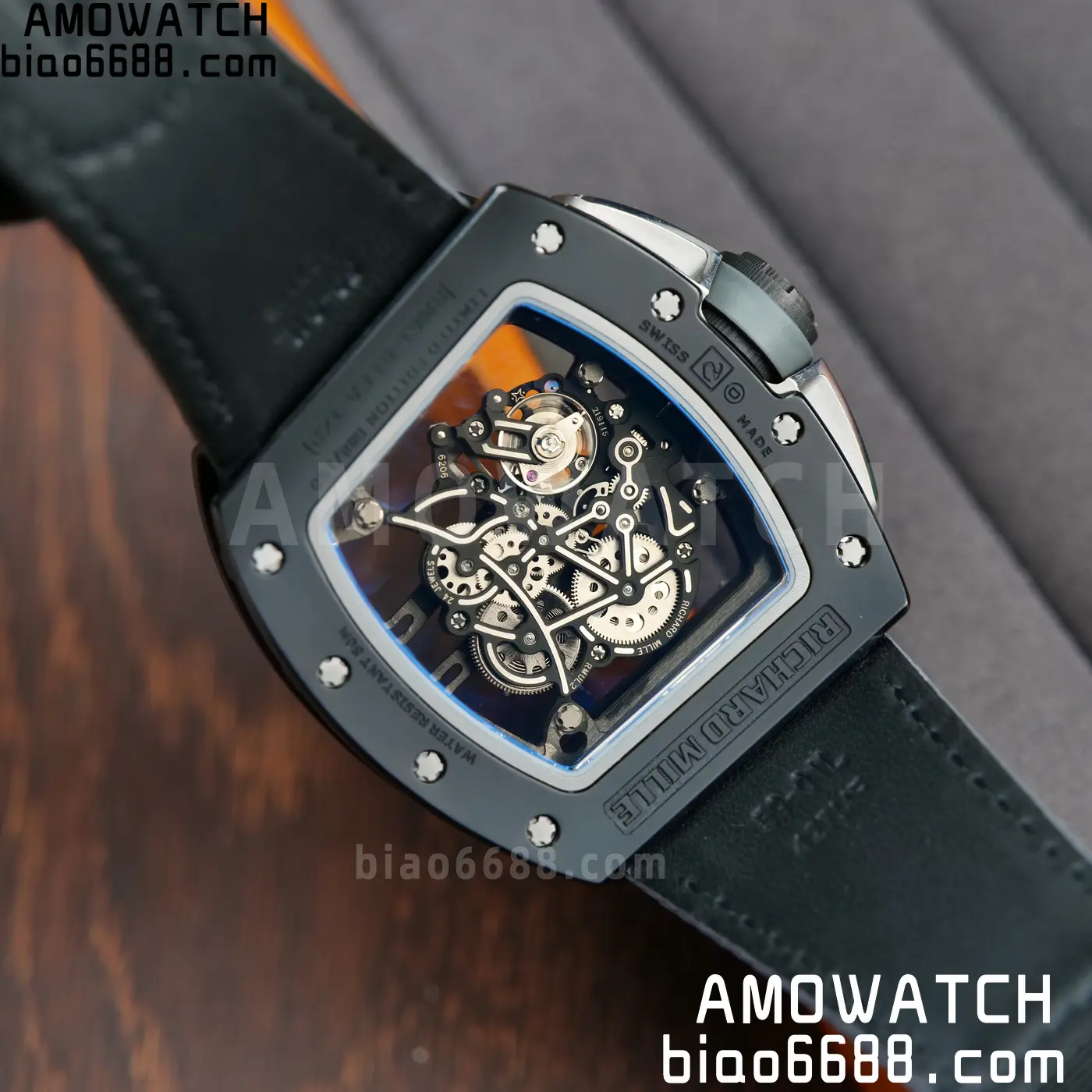 RICHARD MILLE RM61-01 RM6101 A9F 1:1 Best Edition Black Bezel on Gray Nylon Strap RMUL3 Free Sprung 88 488a9381d544783 AMO Watch