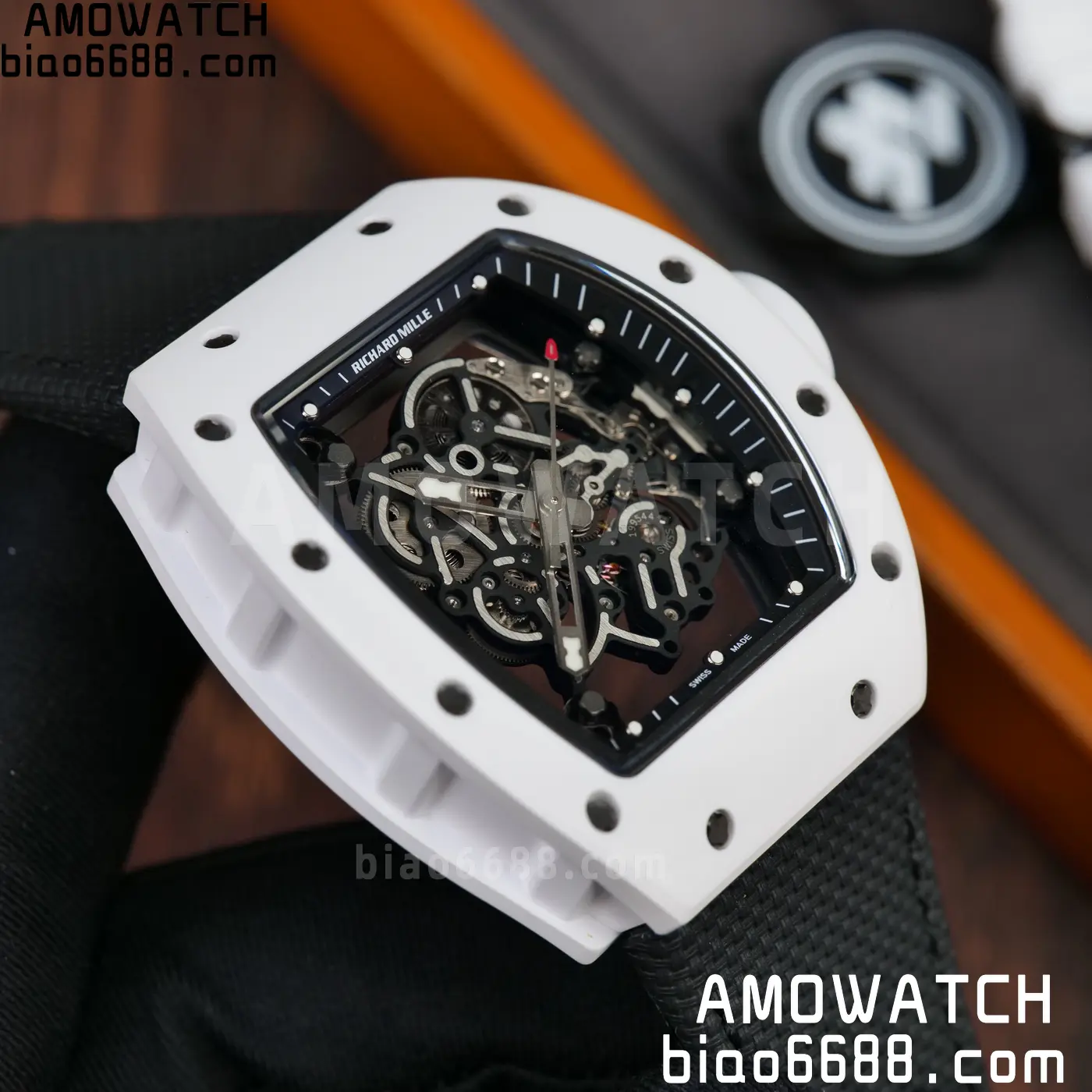 Richard Mille RM055 White Ceramic ZF 1:1 Best Edition on Black Nylon Strap RMUL2 Super Clone V3 70 493fdf8c44e6a46 AMO Watch