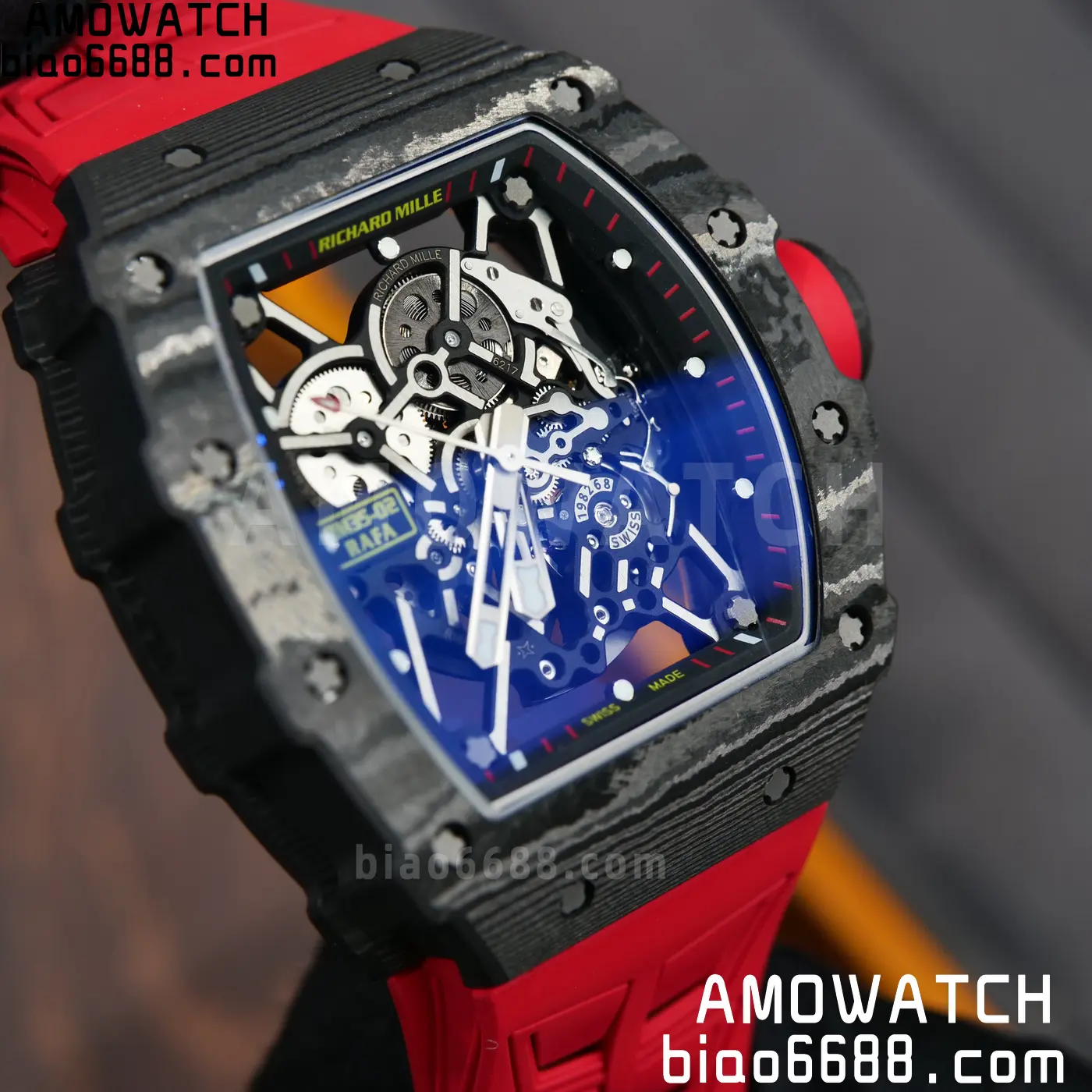 RICHARD MILLE RM035-02 NTPT UMI 1:1 Best Edition Skeleton Dial on Red Rubber Strap RMAL1 Super Clone Free Sprung 103 4bfff97f2bed43f AMO Watch