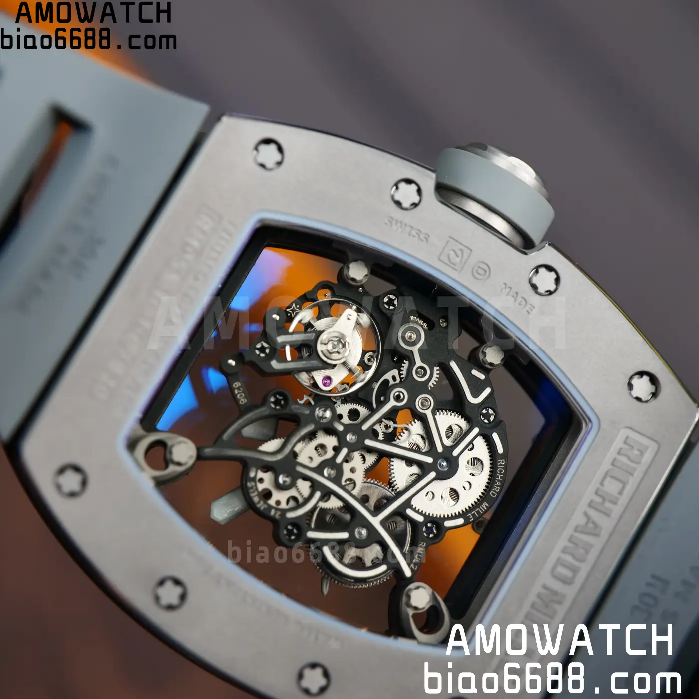 RICHARD MILLE RM055 Gray Ceramic A9F 1:1 Best Edition Gray Inner Bezel on Gray Rubber Strap RMUL2 (Free Sprung) 92 4d4cedc8608bfd0 AMO Watch