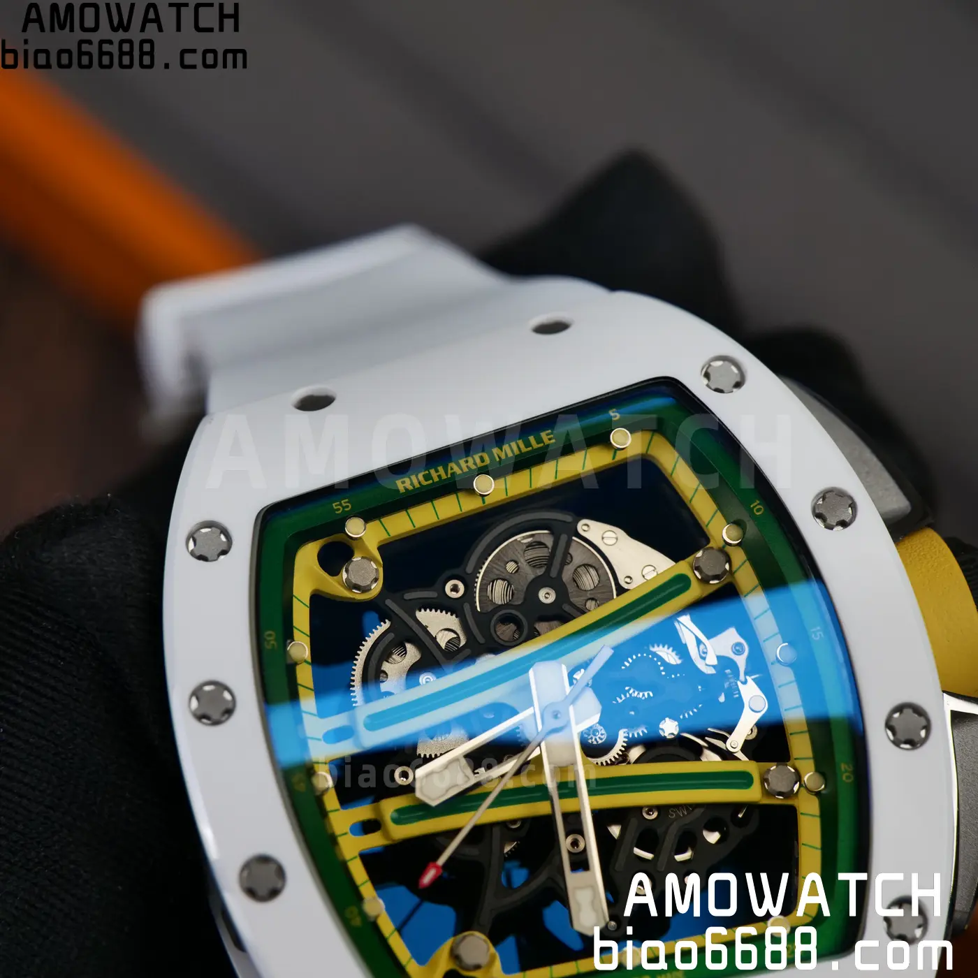 RICHARD MILLE RM61-01 RM6101 A9F 1:1 Best Edition White Bezel on White Rubber Strap RMUL3 Free Sprung 103 4d88940d535326e AMO Watch