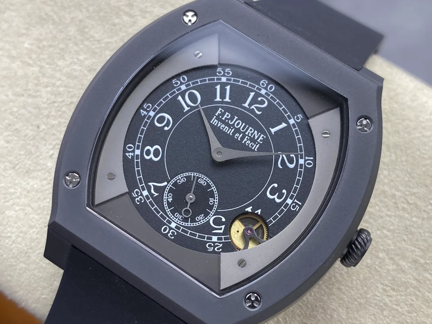F.P.Journe Elegante PVD FPJF Best Edition Black Dial on Black Rubber Strap Quartz 40 4e09ffa65c0040b 阿默表行AmoWatch