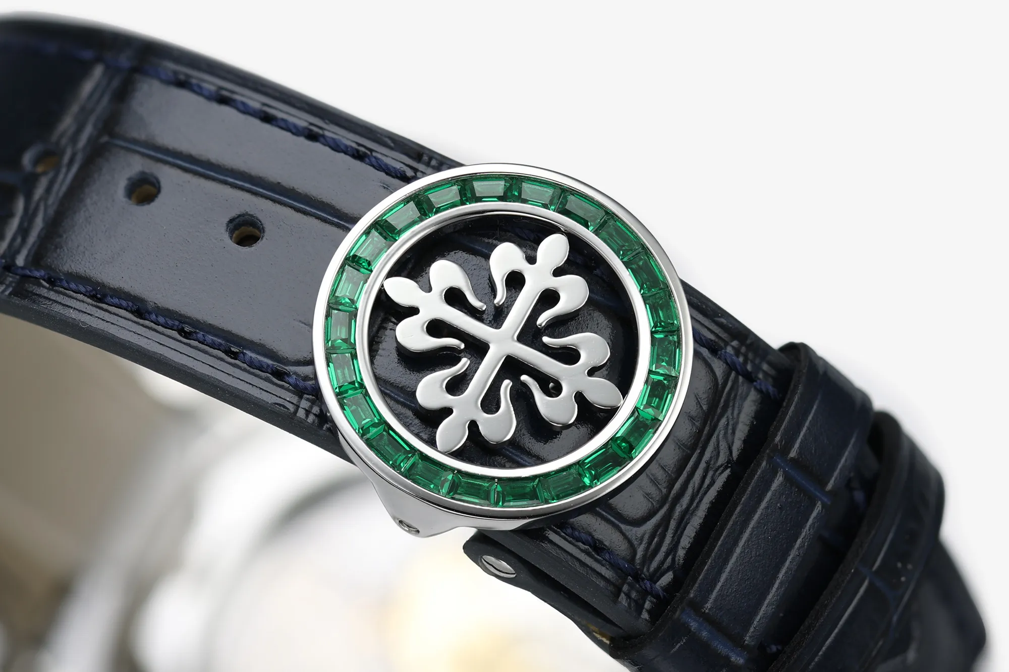 PP Grand Complications 6102 SS Green Diamonds Bezel PPF 1:1 Best Edition Blue Dial on Blue Leather Strap SA240 Super Clone 27 4e66736d1841b1d AMO Watch