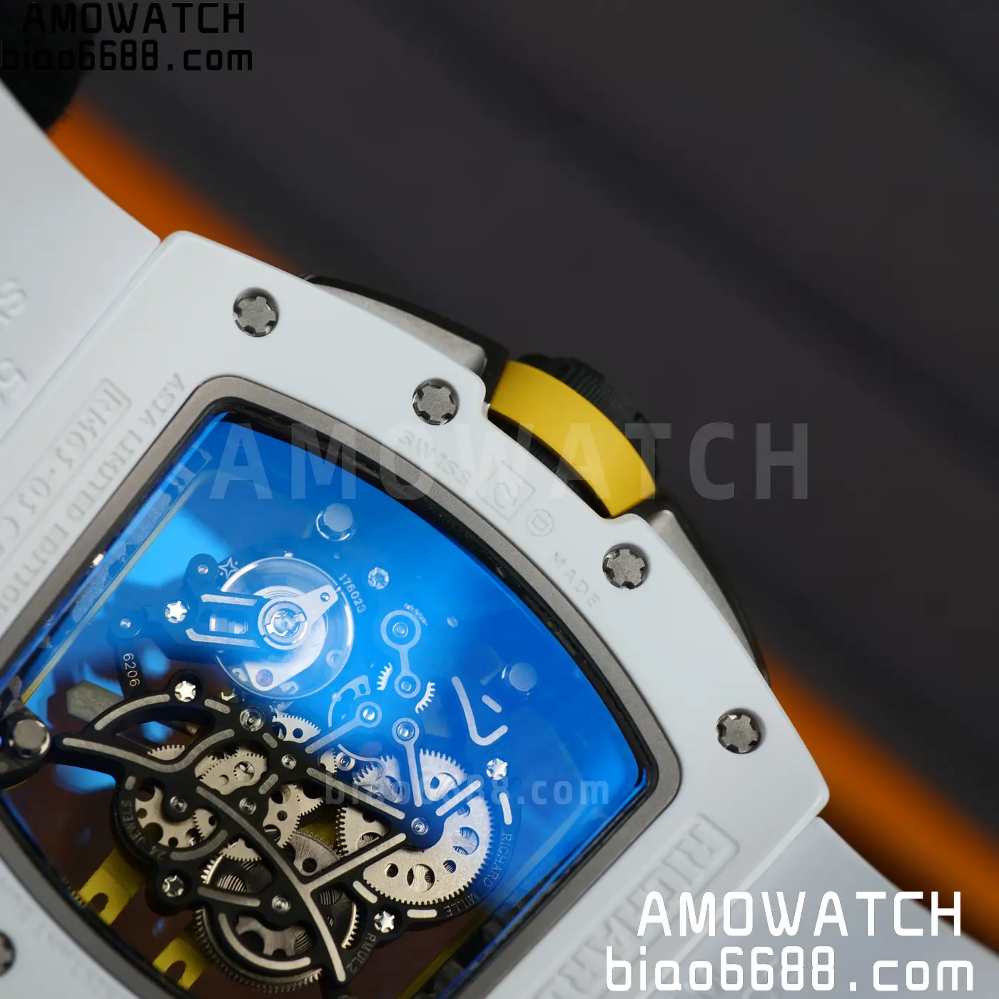 RICHARD MILLE RM61-01 RM6101 A9F 1:1 Best Edition White Bezel on White Rubber Strap RMUL3 Free Sprung 116 4e7492fc037a7fb AMO Watch