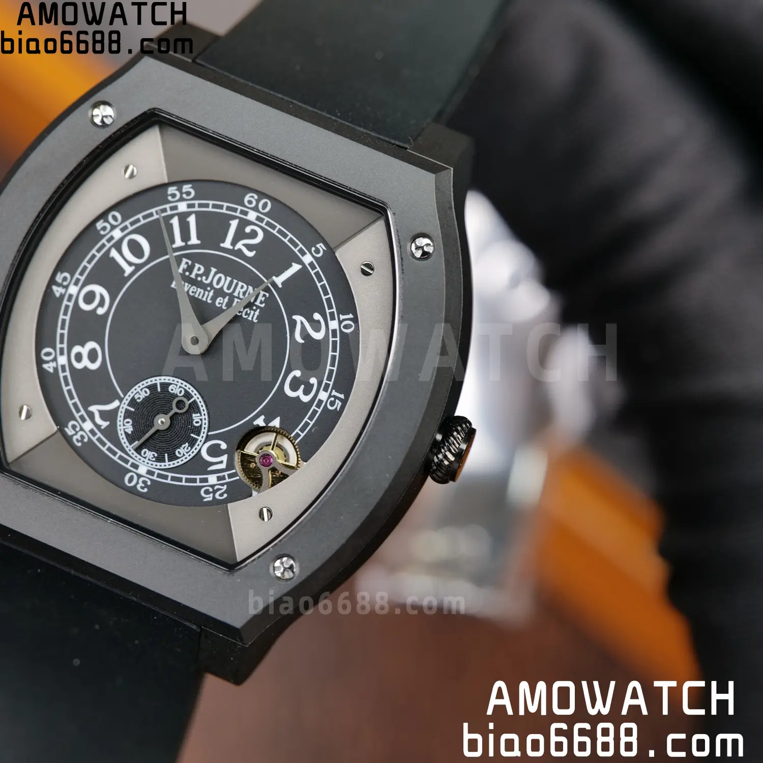 F.P.Journe Elegante PVD FPJF Best Edition Black Dial on Black Rubber Strap Quartz 82 4ebfb928ef4c2b5 阿默表行AmoWatch