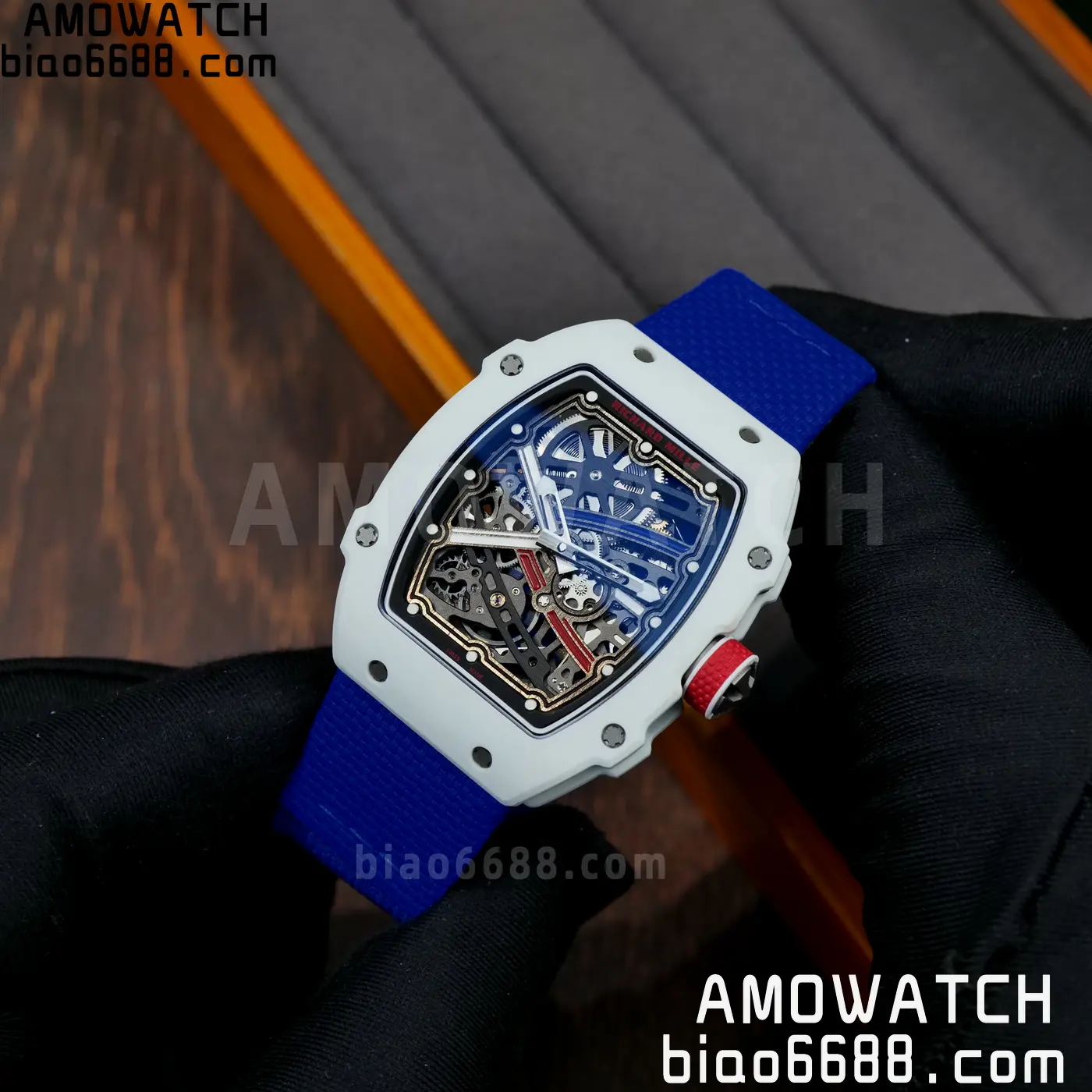 RICHARD MILLE RM67-02 White NTPT RICH Factory 1:1 France Blue/White/Red Skeleton Dial CRMA7 Super Clone 71 57232b0de9f1fc2 AMO Watch