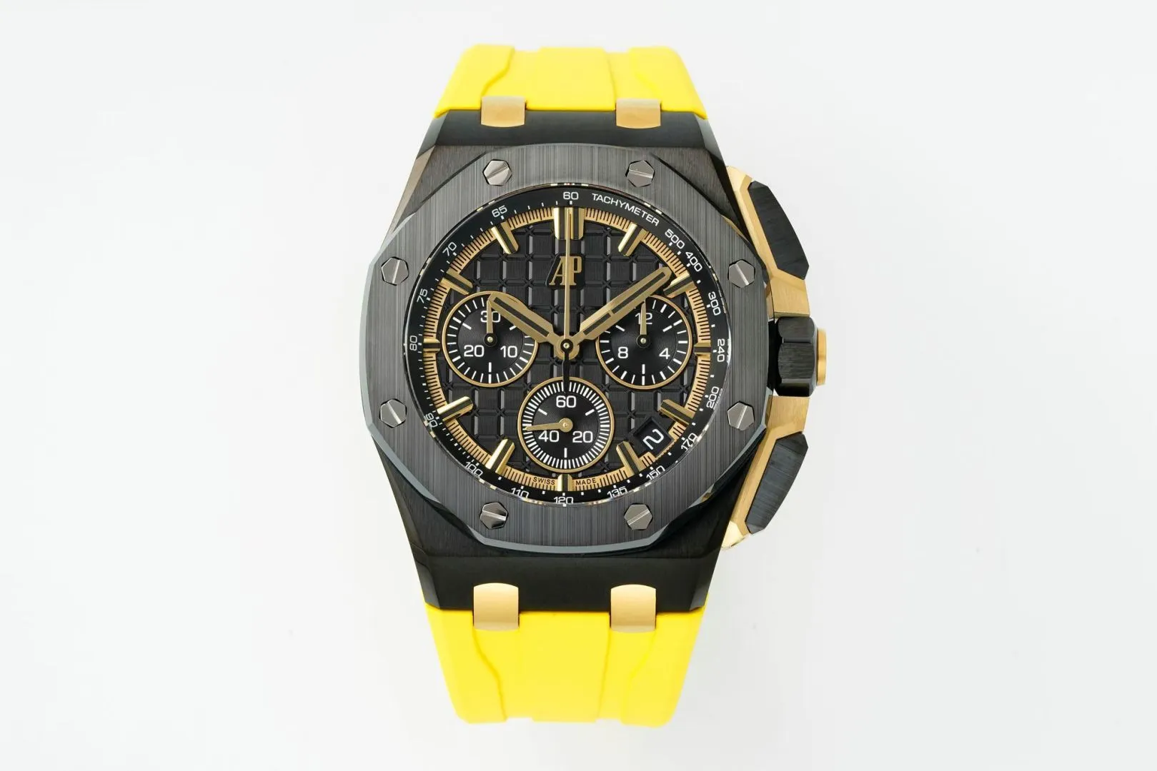 AP Royal Oak Offshore 26420 Black Ceramic DDF 1:1 Best Edition Black/YG Dial on Yellow Rubber Strap DD4401 Super Clone 19 57d6bc69473c43f AMO Watch