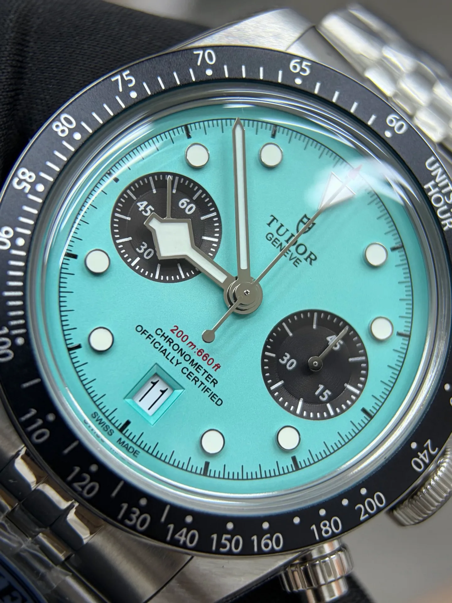 Tudor Black Bay Chrono SS DIF 1:1 Best Edition Tiffany Blue Dial on SS Bracelet DD7750 25 58f0362502a54c3 AMO Watch