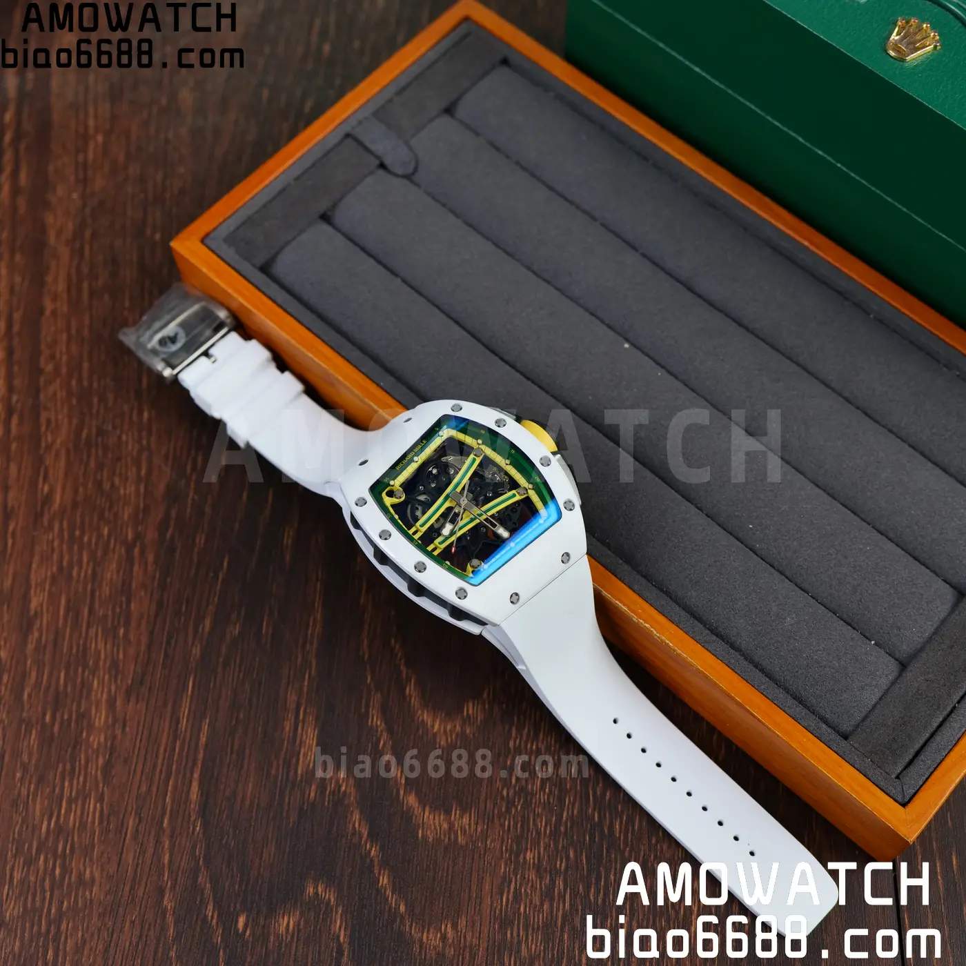 RICHARD MILLE RM61-01 RM6101 A9F 1:1 Best Edition White Bezel on White Rubber Strap RMUL3 Free Sprung 84 5be335ae0b0715a AMO Watch